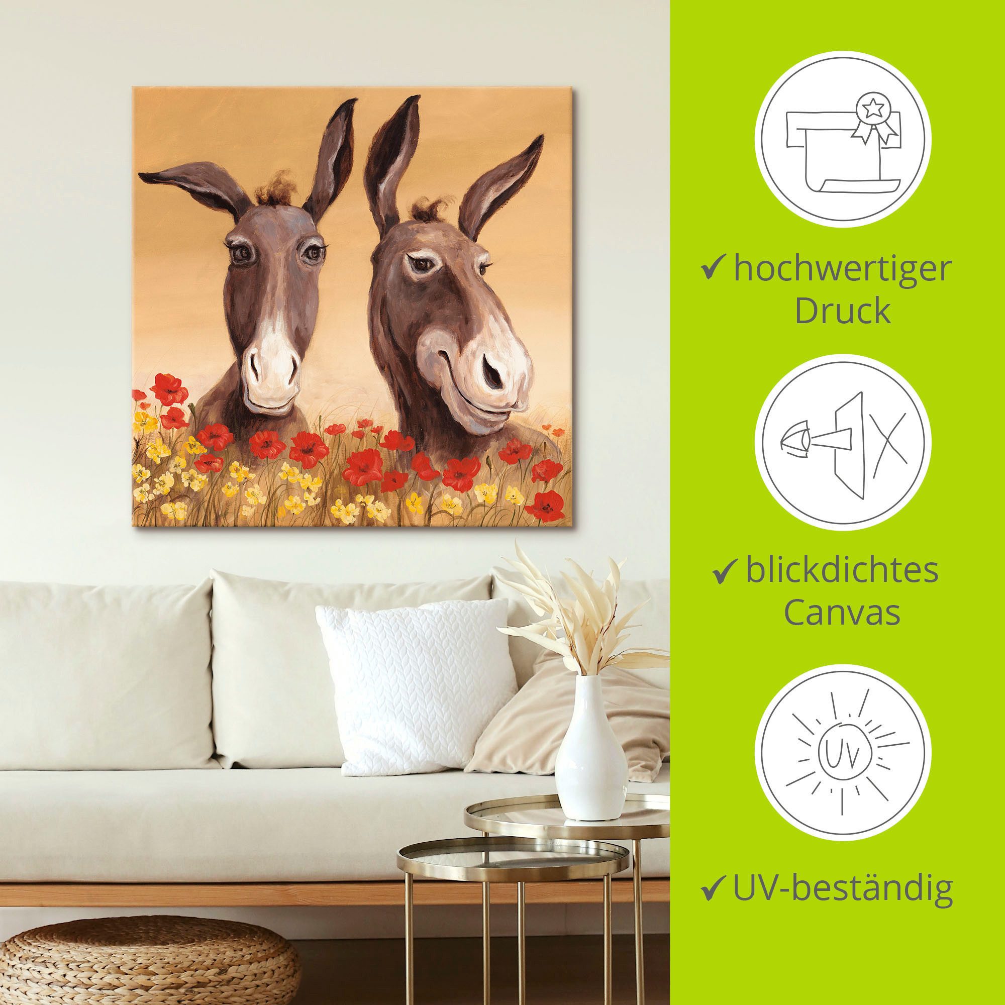 Artland Artprint Ezel als artprint van aluminium, artprint voor buiten, artprint op linnen, poster, muursticker