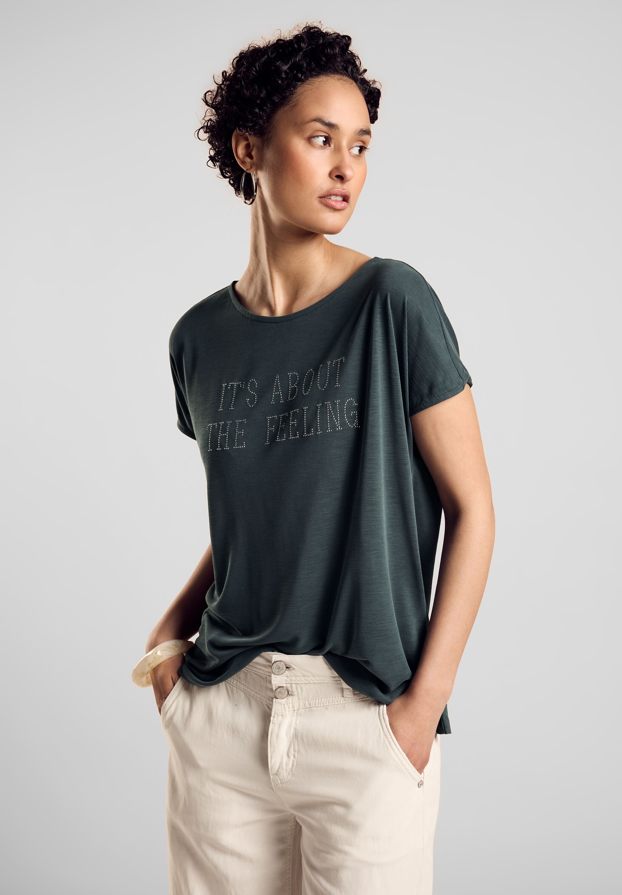 STREET ONE Shirttop met belettering