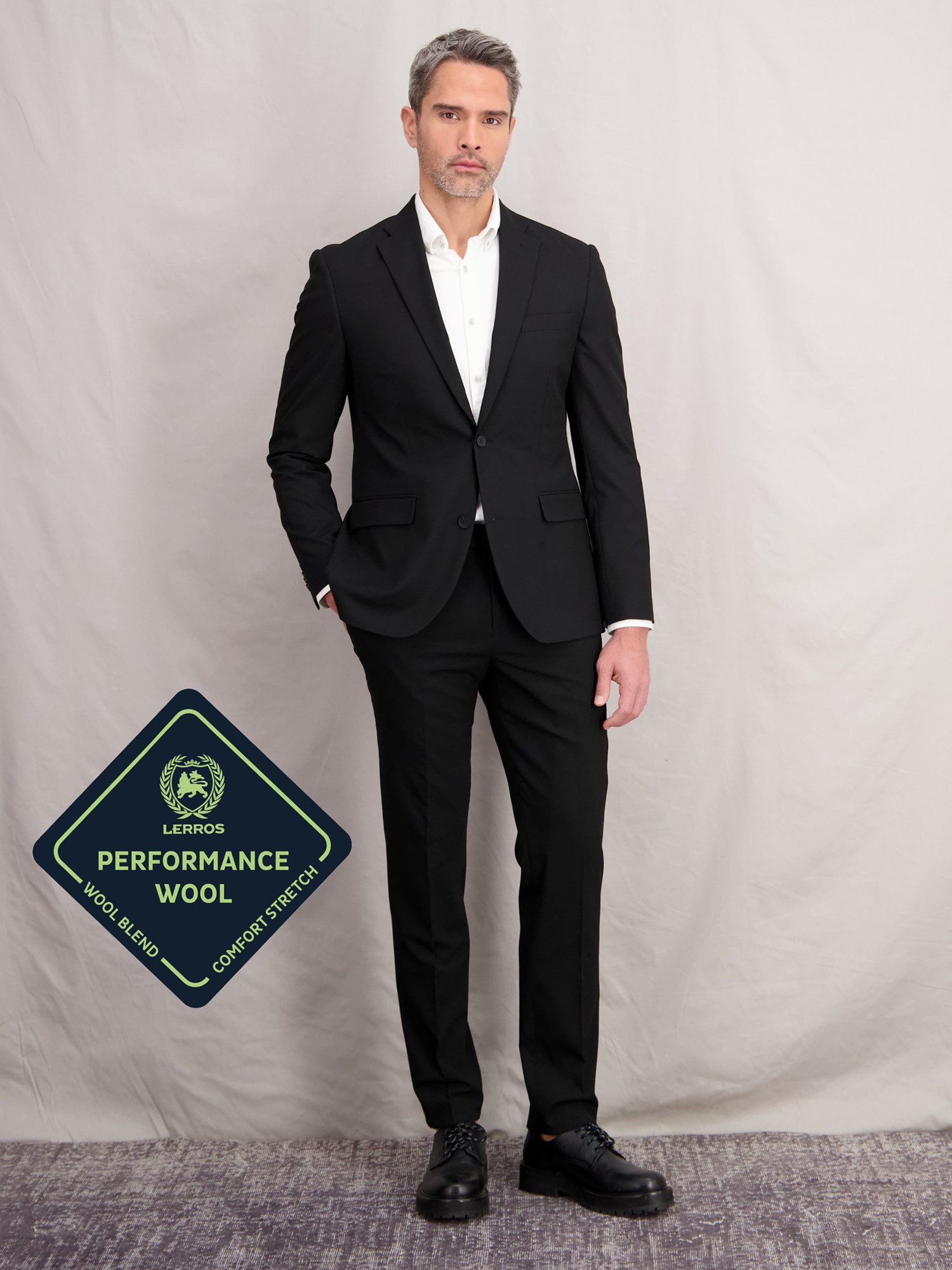 Lerros Goed te combineren broek LERROS heren pantalon met stretchpercentage, recht gesneden (set)