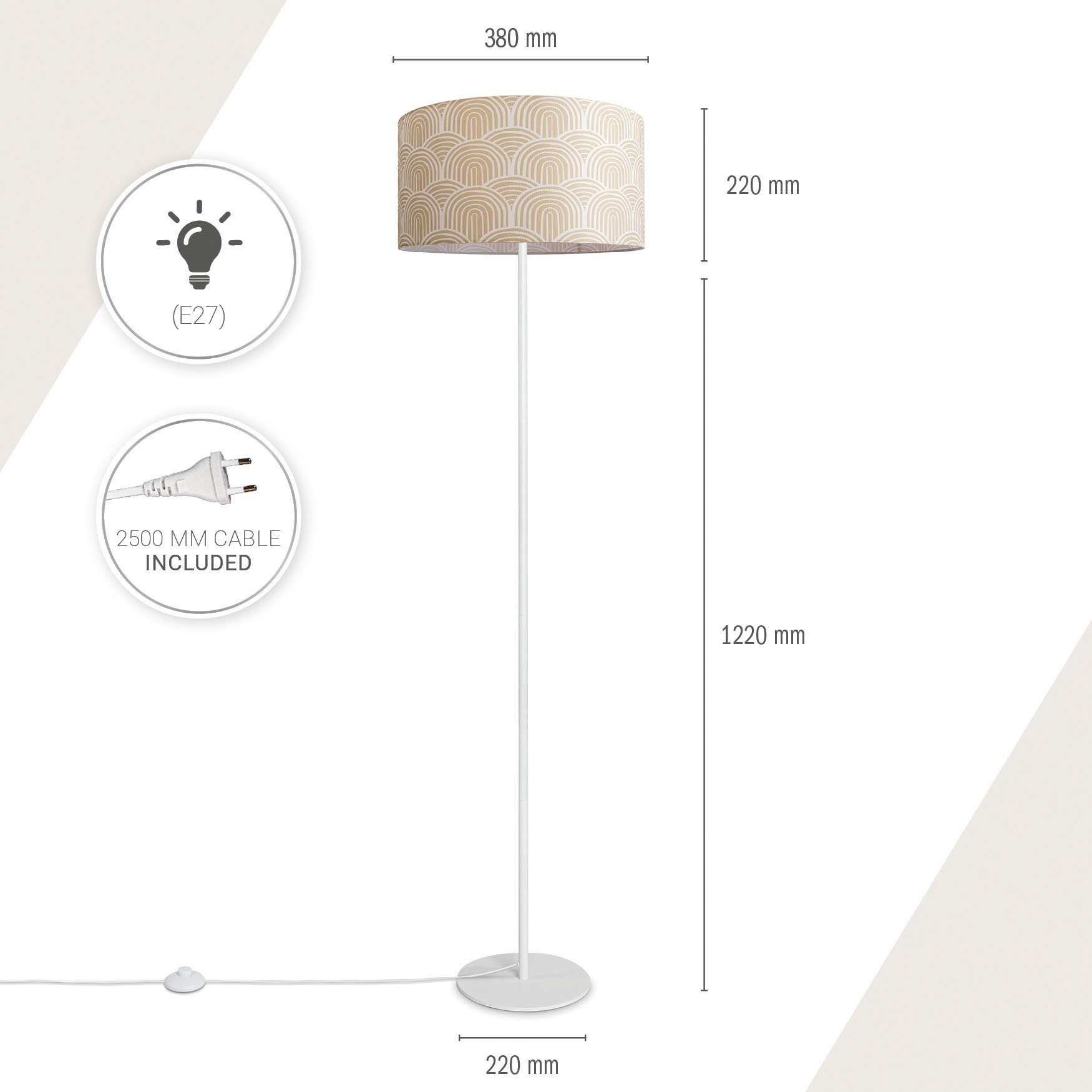 Paco Home Staande lamp Luca Pillar Woonkamer vloerlamp met kap kantoor modern vintage patroon E27