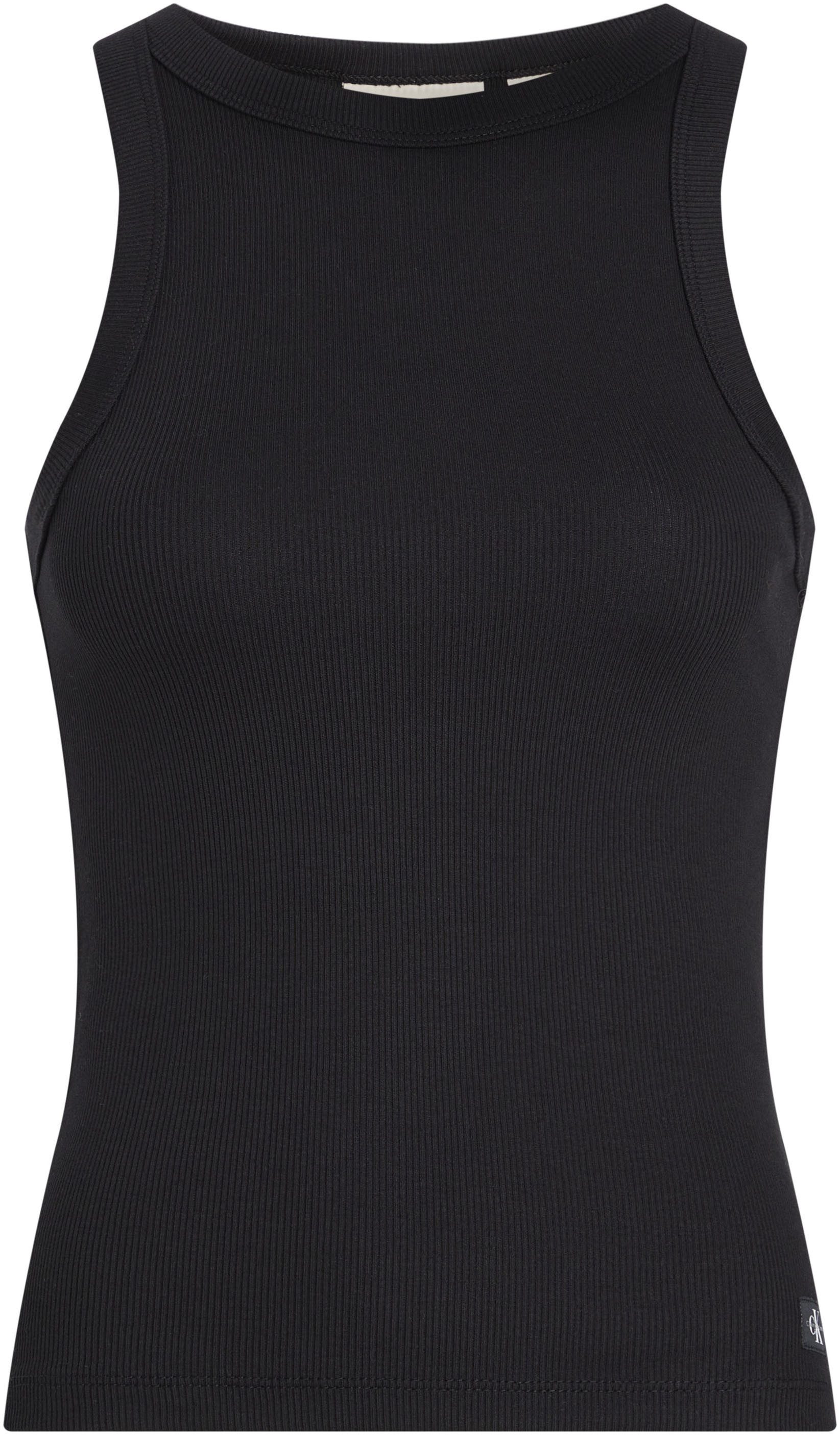 Calvin Klein Geribde tanktop WOVEN LABEL TANK TOP
