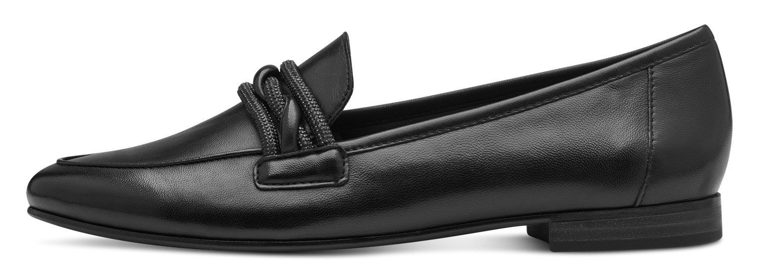 Marco Tozzi Instappers , blokhak, loafer, business schoen, instapschoen met sierband