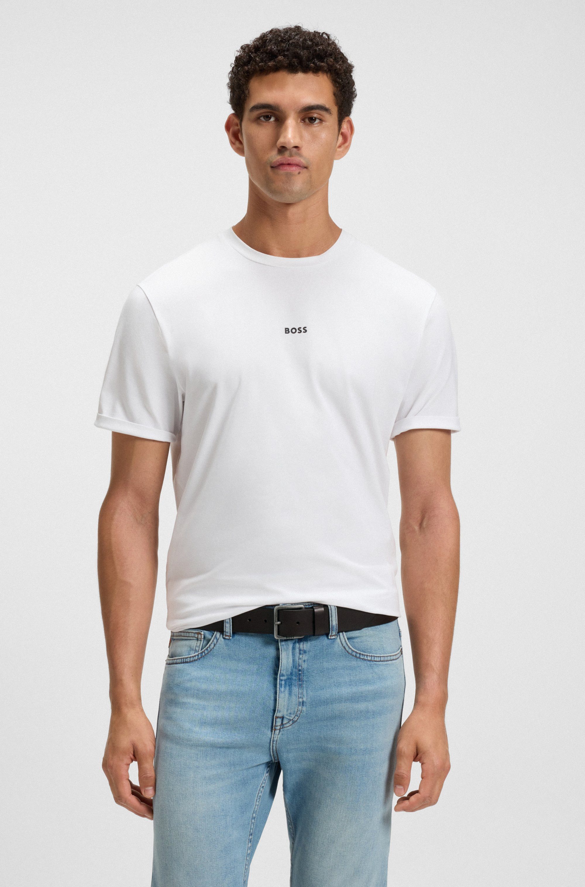 Boss Leren riem Jeeko_Sz40 met matte gesp