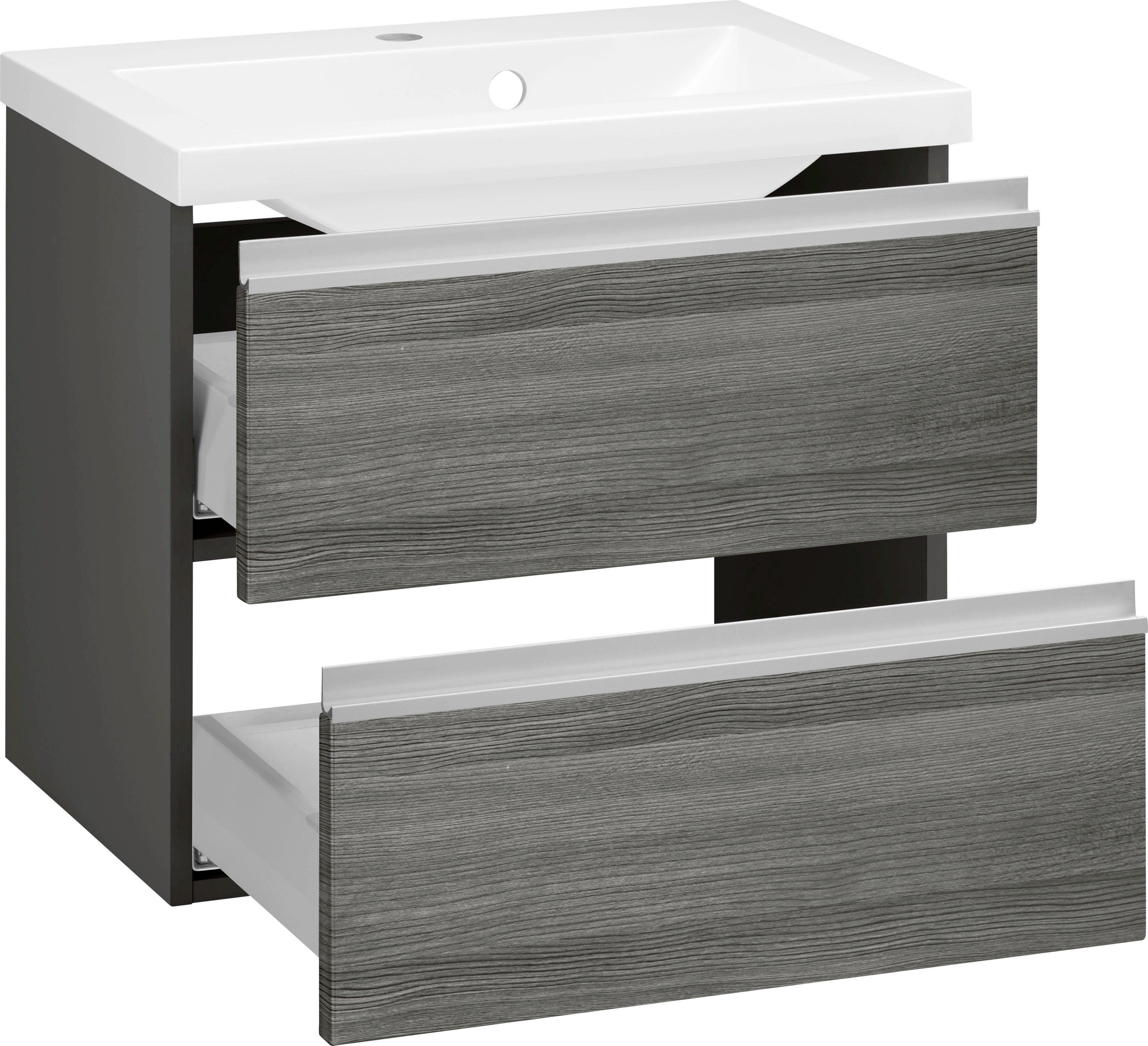 welltime Wastafelonderkast Ohio Badkamermeubel, wastafelonderkast inclusief wasbak, breedte 60 cm