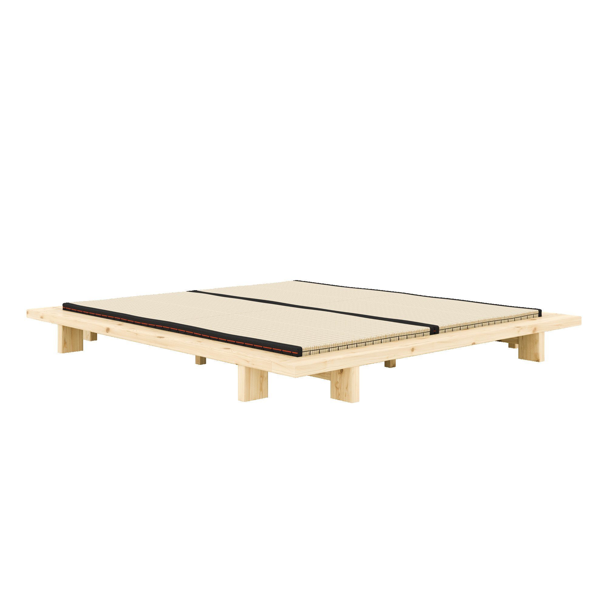 Karup Bedframe JAPAN BED grondbed, houten frame, futonbed, jeugdbed, houten bed Massief houten bed met lattenbodem, massief grenen, bed zonder hoofdeinde