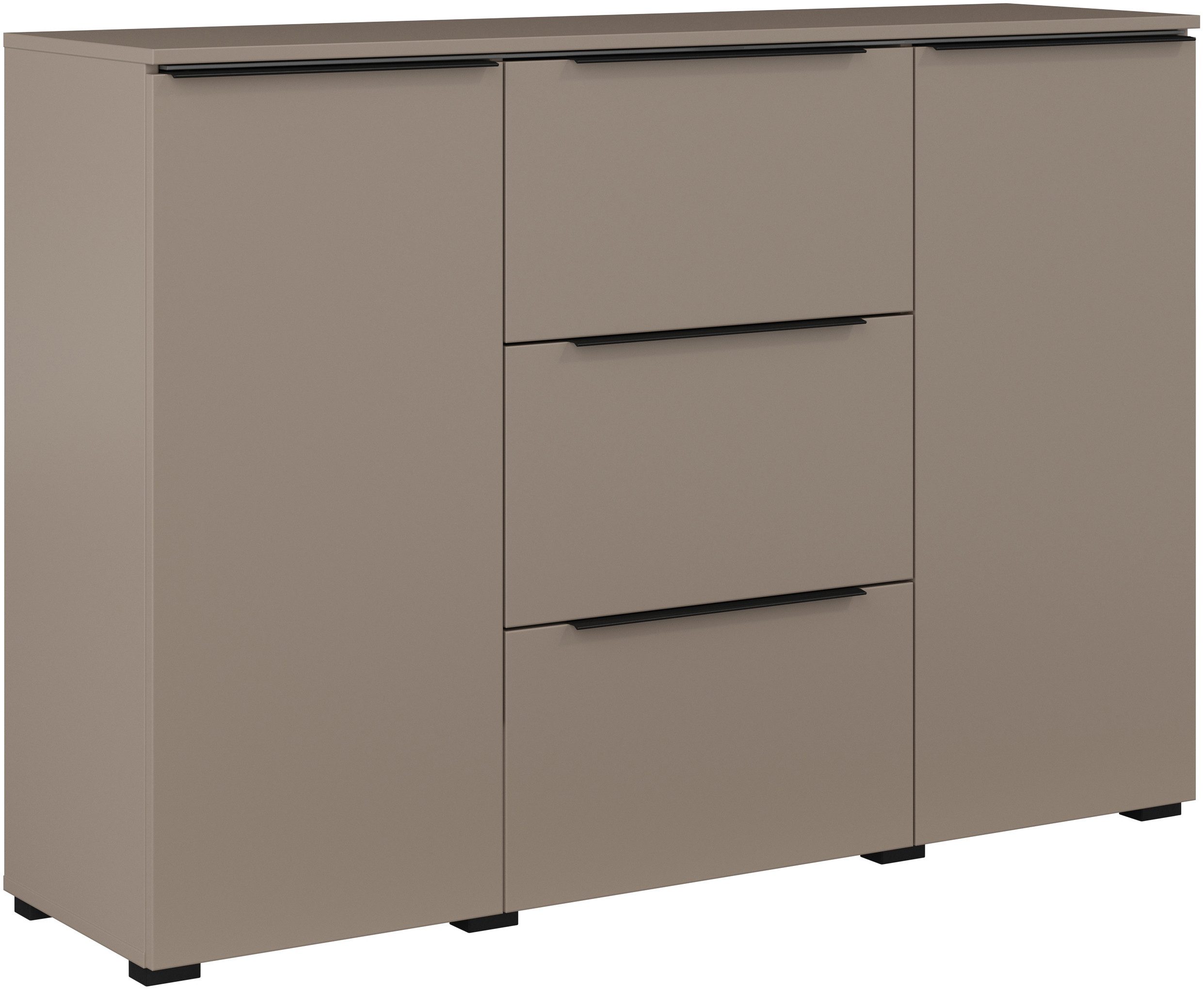 INOSIGN Dressoir Tana, breedte 132 cm, moderne commode 3 SK, 2 deuren Ladekast, sidetable met veel bergruimte, planken verstelbaar