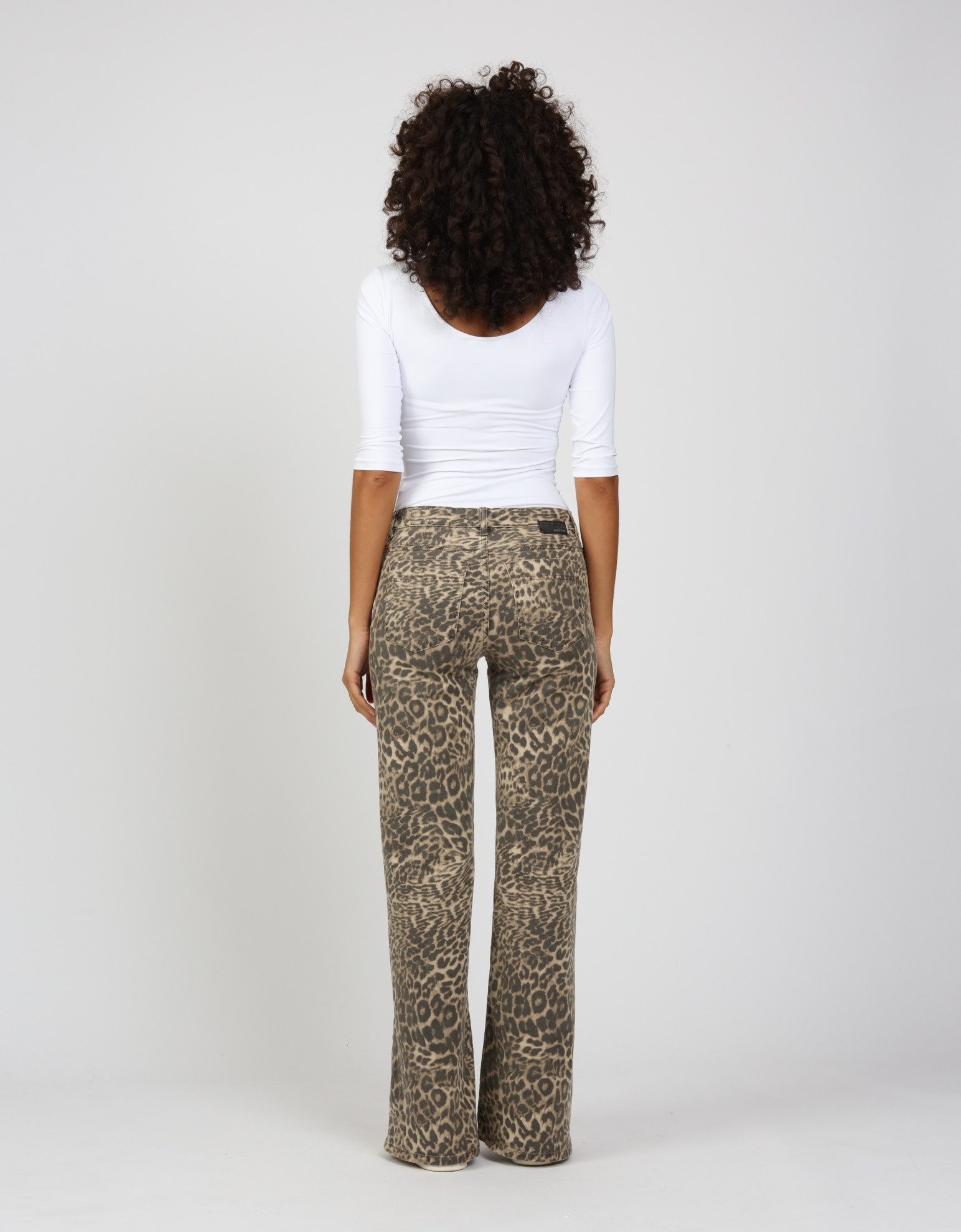GANG Bootcut jeans 94 JESSI FLARED met trendy luipaardmotief