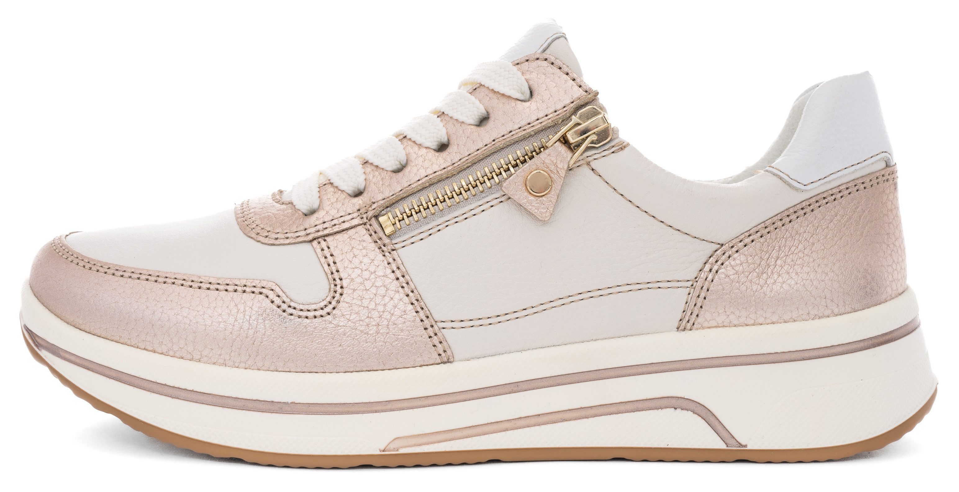 Ara Sneakers met sleehak Sapporo , wig sneaker, veterschoen in comfortwijdte h (= zeer breed)