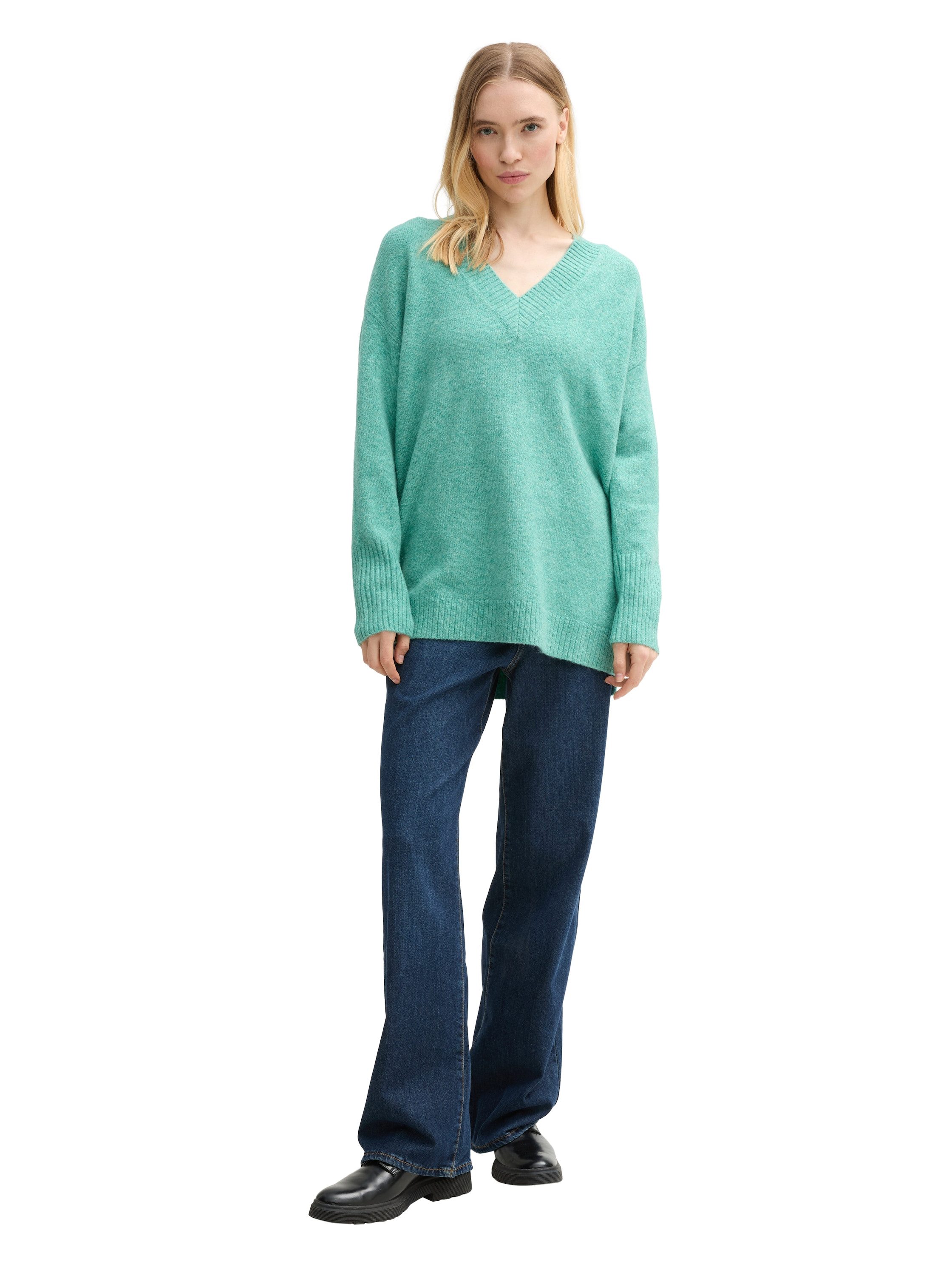 Tom Tailor Denim Lange trui in gemêleerde look