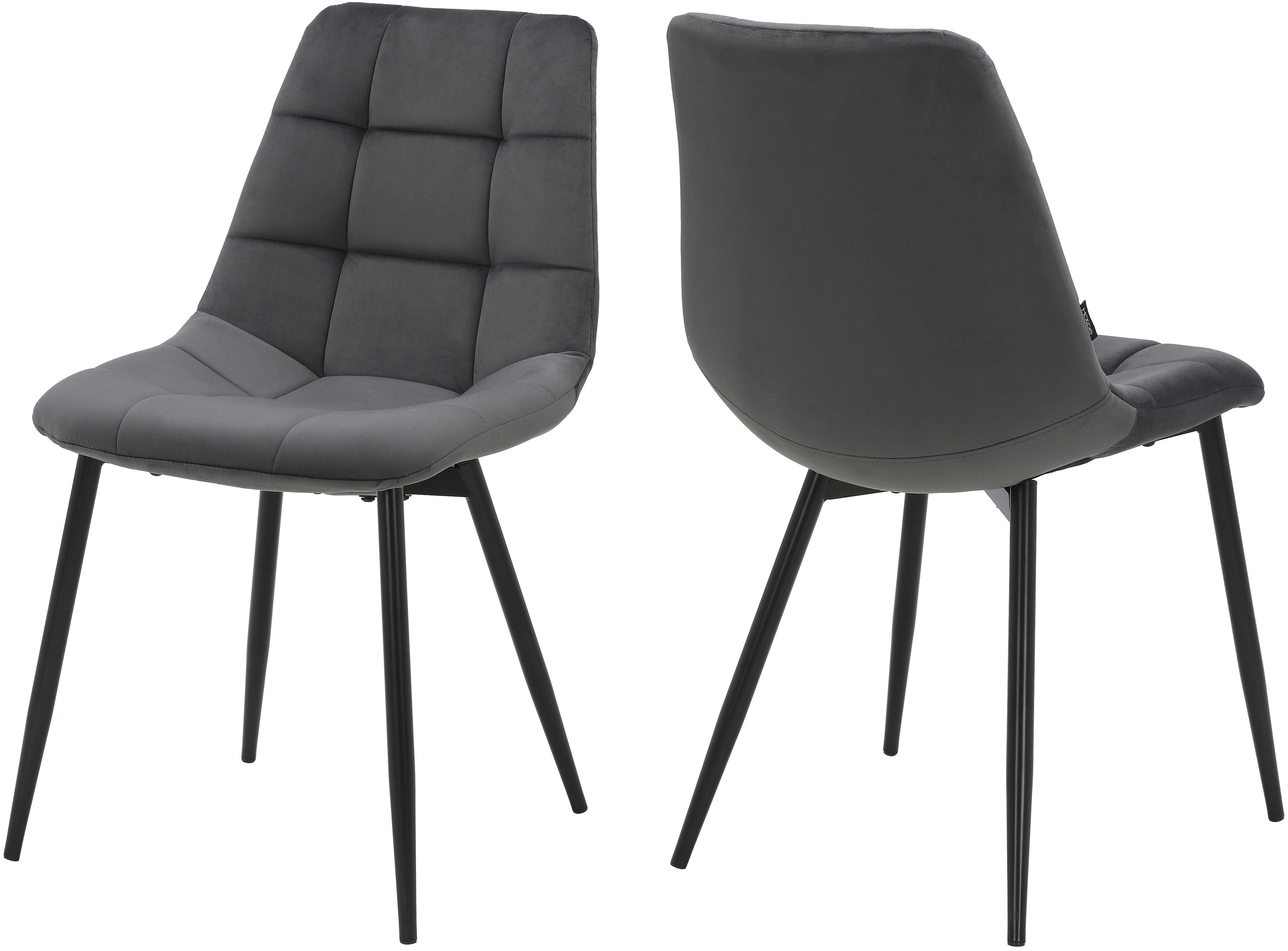 INOSIGN Eetkamerstoel Arhus, TOPSELLER! Keukenstoel met zachte fluwelen bekleding, onderhoudsvriendelijk materiaal (set)