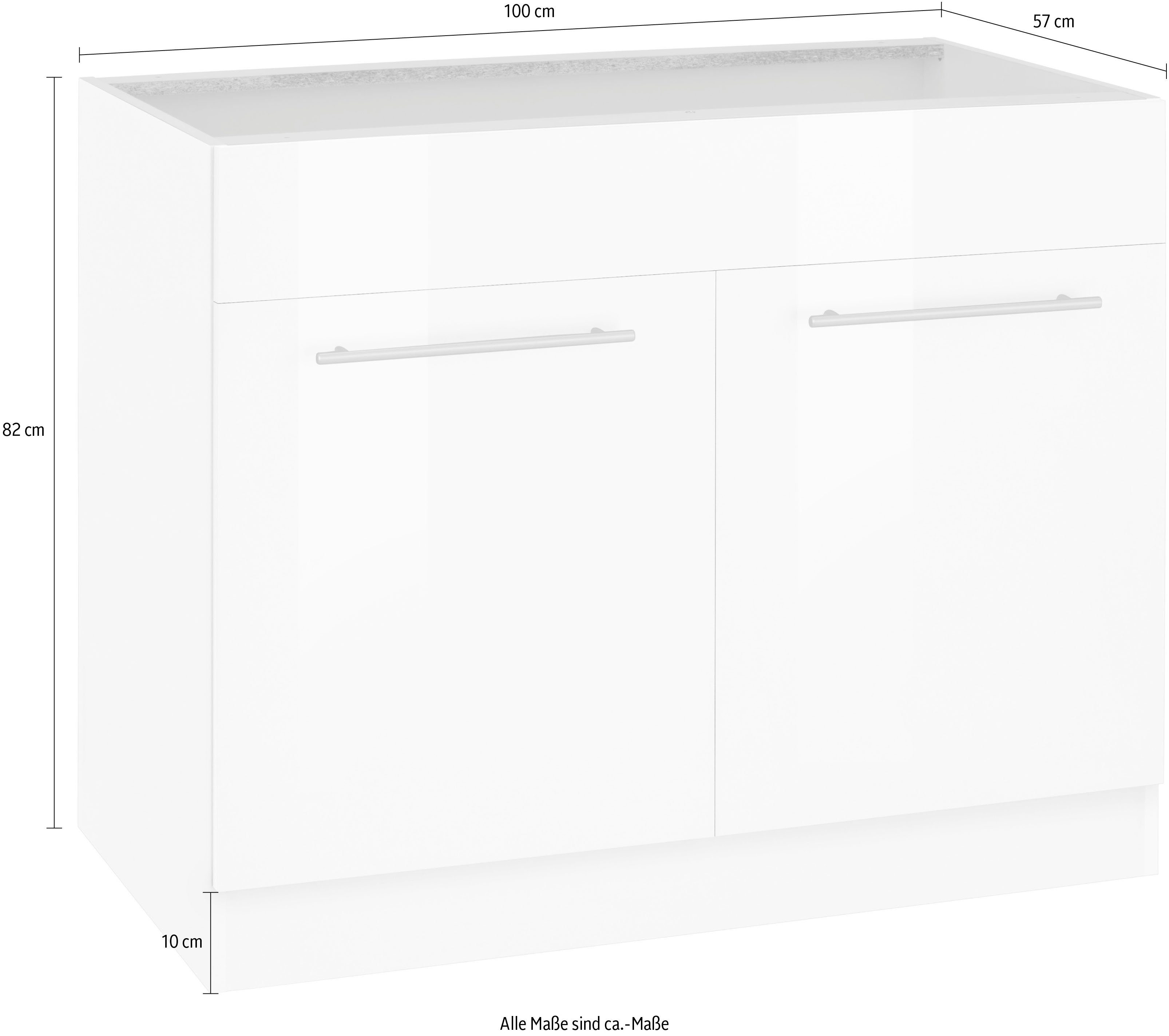 wiho Küchen Gootsteenkast Unna 100 cm breed, zonder werkblad