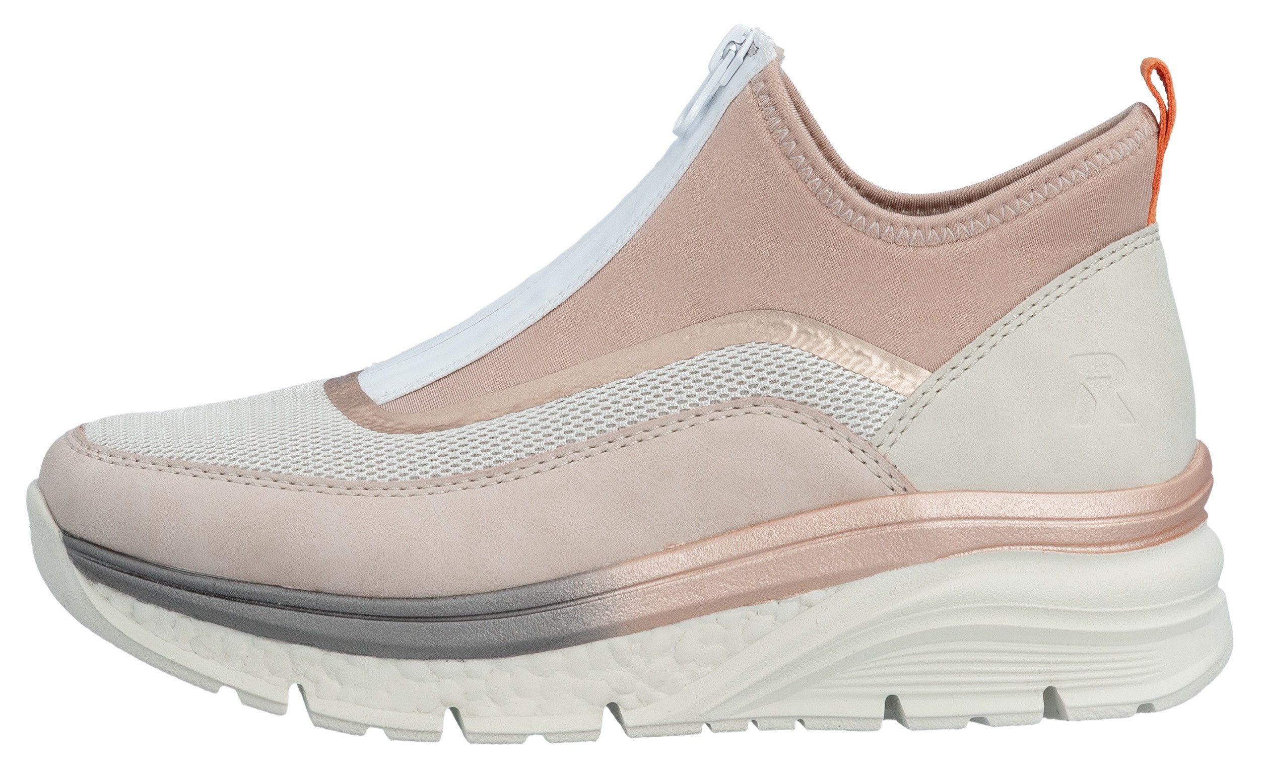 Rieker Boots zonder sluiting , sleehak, vrijetijdsschoen, high top sneakers, ritssluiting