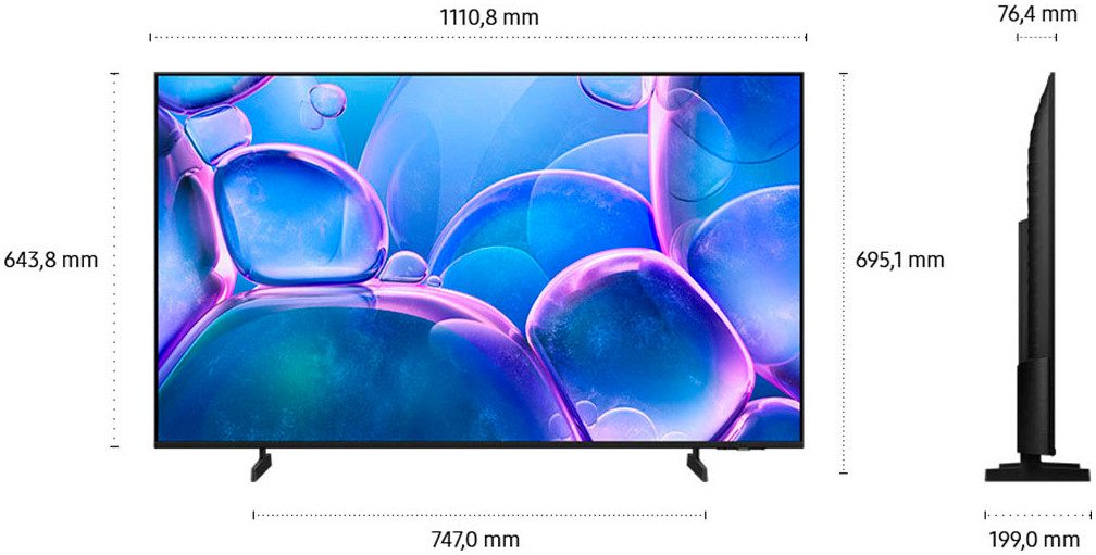 Samsung Led-TV GU50U7099FU LED-televisie, 125 cm / 50", 4K Ultra HD, Smart TV, Crystal UHD, Q-Symphony, Dolby Surround Sound, triple tuner, Smart-Hub