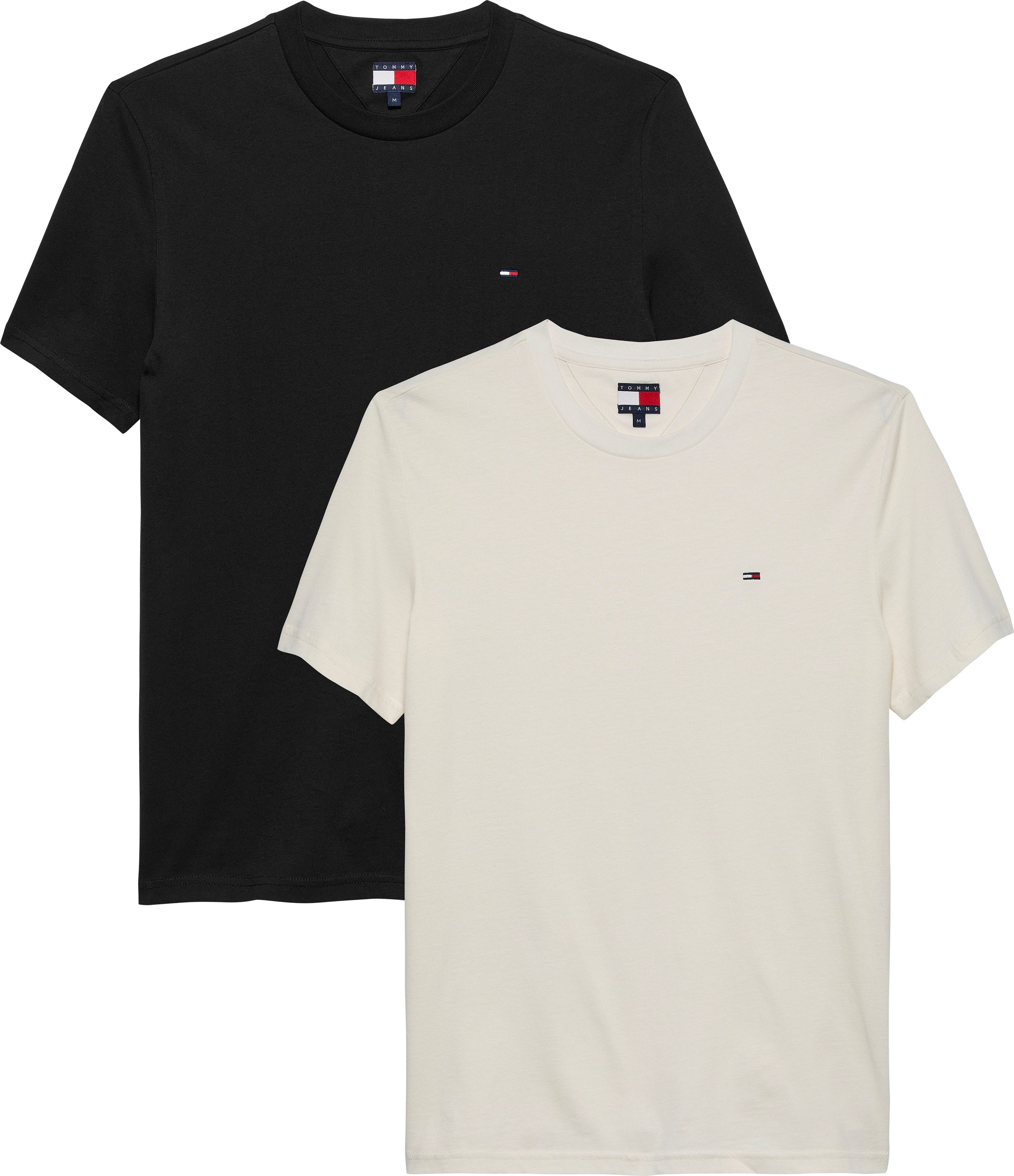 TOMMY JEANS Shirt met ronde hals TJM XSLIM 2PACK JERSEY TEE EXT (Set van 2)