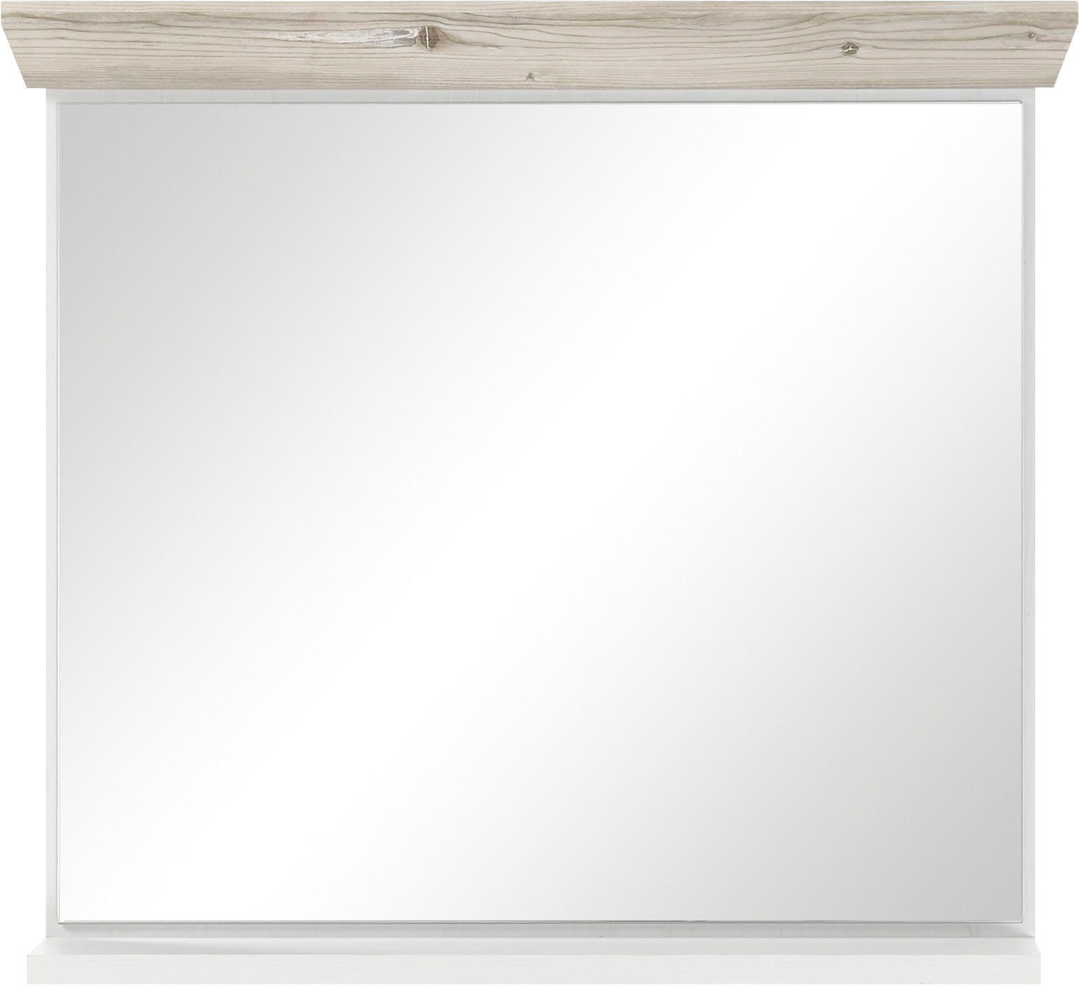 Home affaire Badspiegel Florenz, spiegel in landhuisstijl in pinie wit, met opbergruimte, breedte 80 cm