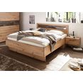 schlafkontor bed solid inclusief 2 nachtkastjes met garneringen in boomschors-look bruin