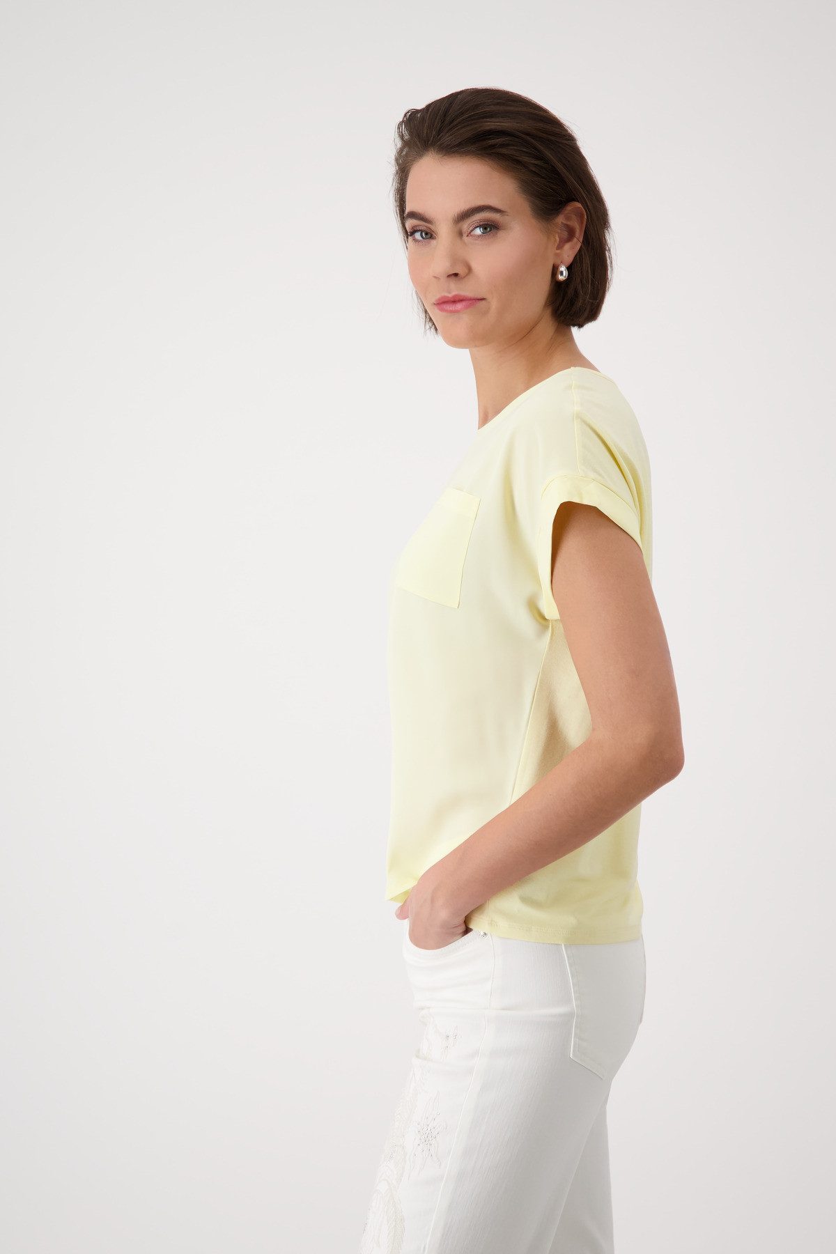 Monari Blouse zonder sluiting met opgestikte zak