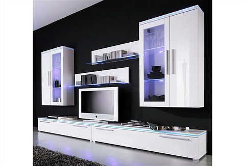 Höltkemeyer Wandmeubel Line (set, 6-delig) tv-wandmeubels wit