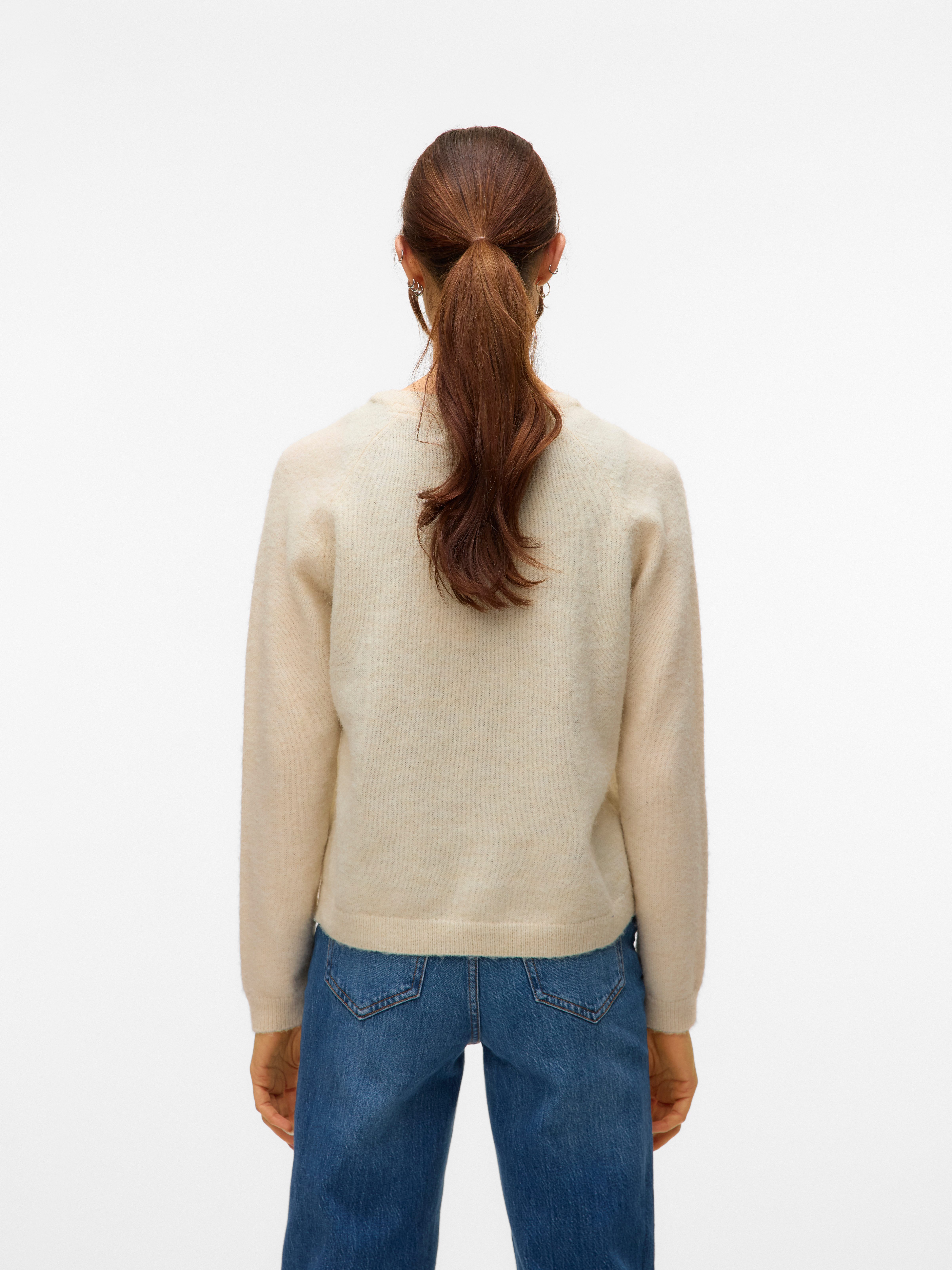 Vero Moda Gebreide trui VMBAM LS O-NECK PULLOVER BOO ENT