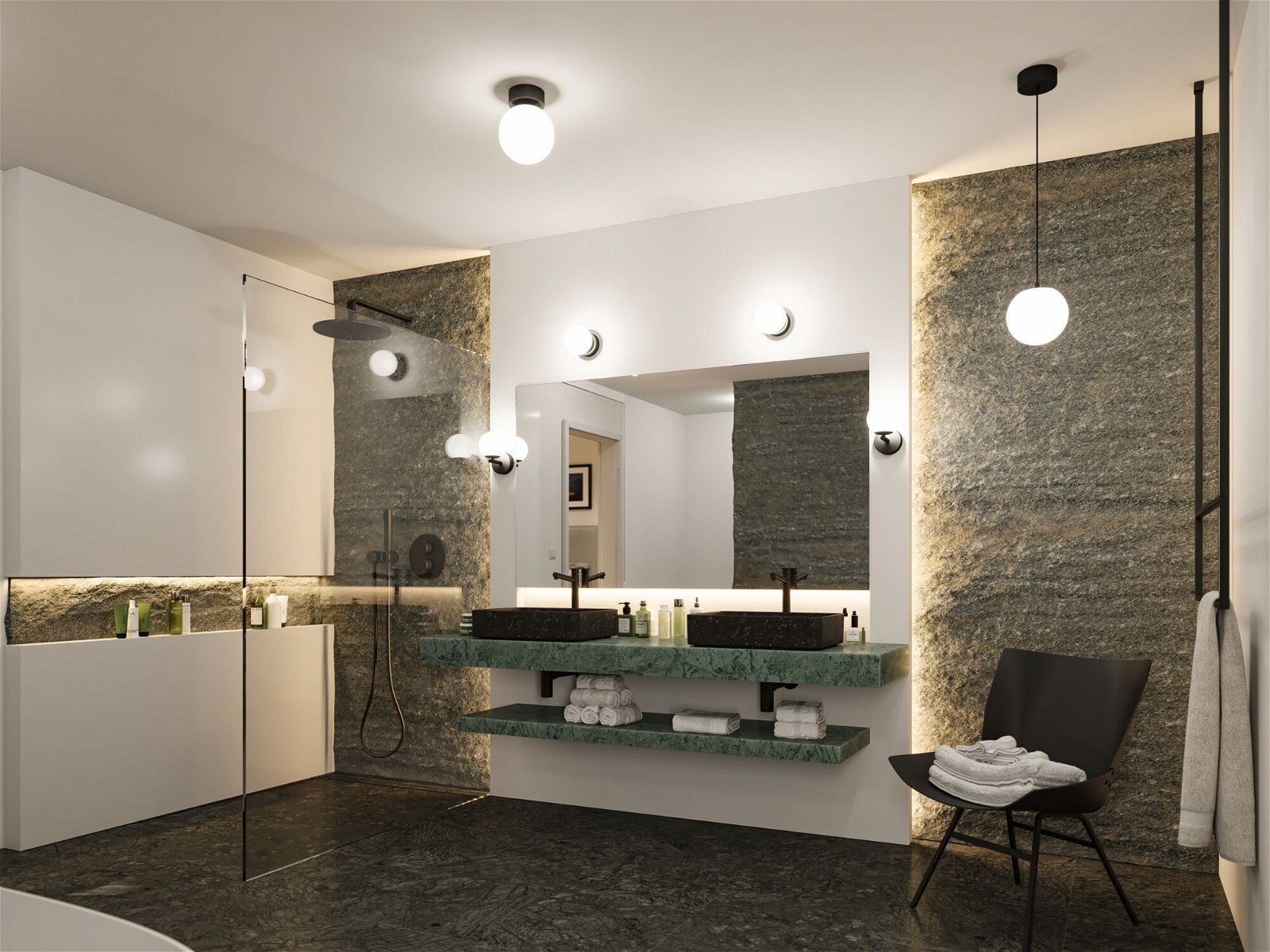 Paulmann Led-plafondlamp Selection Bathroom Gove IP44 3000K 5W Satin, Glas/Metaal (1 stuk)