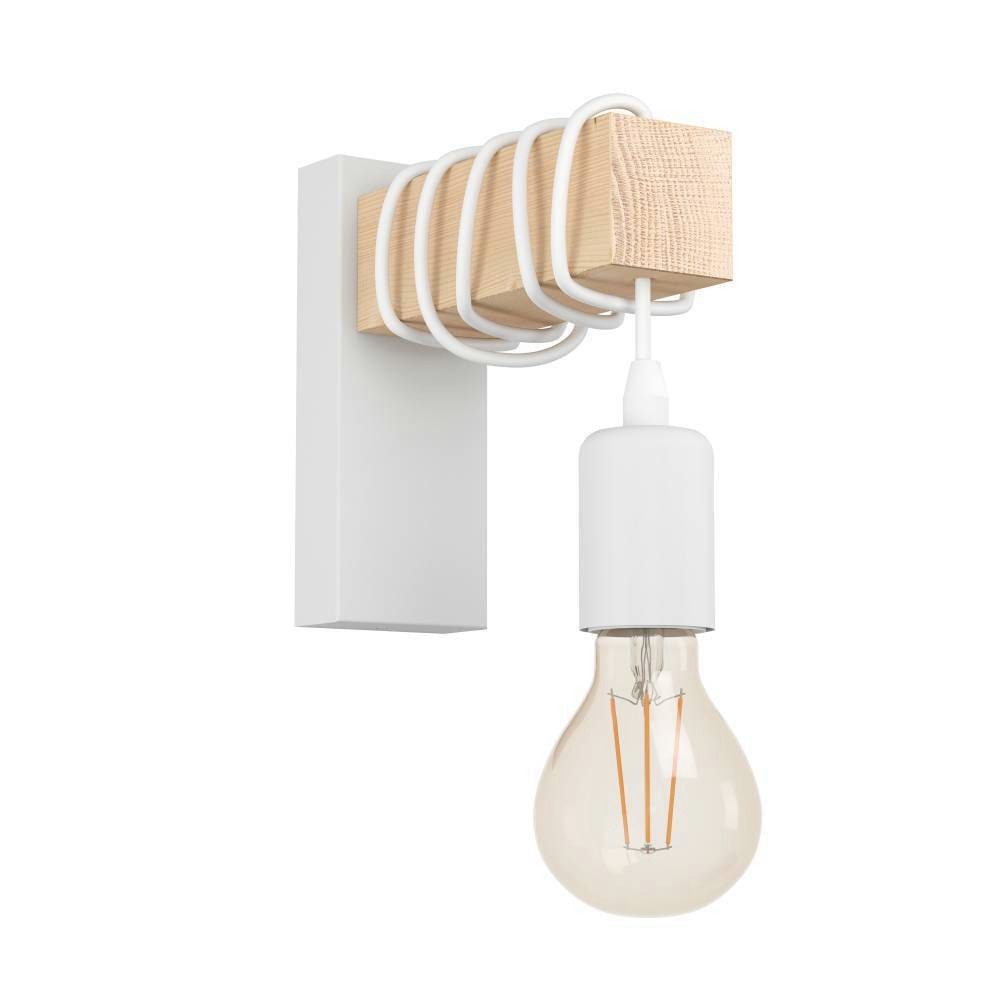 EGLO Wandlamp TOWNSHEND Vintage wandlamp in industriële stijl, retro lamp, staal, hout (1 stuk)