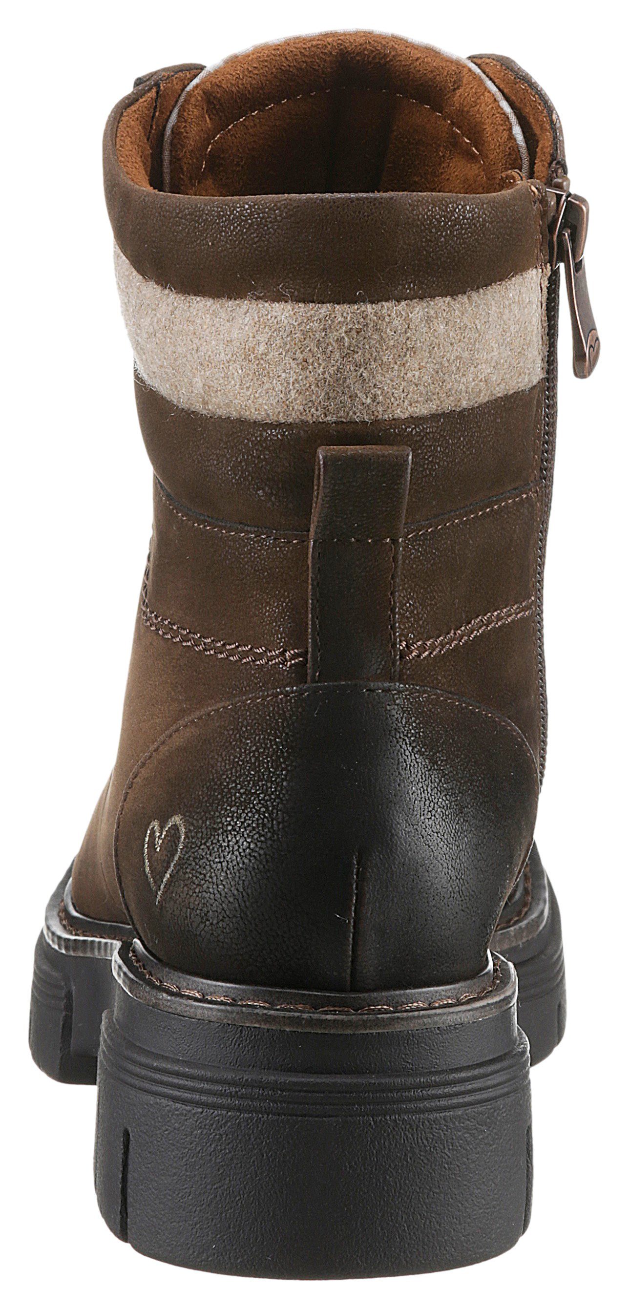 Marco Tozzi Veterschoenen blokhak, outdoormode, enkellaars in bergbeklimmerlook