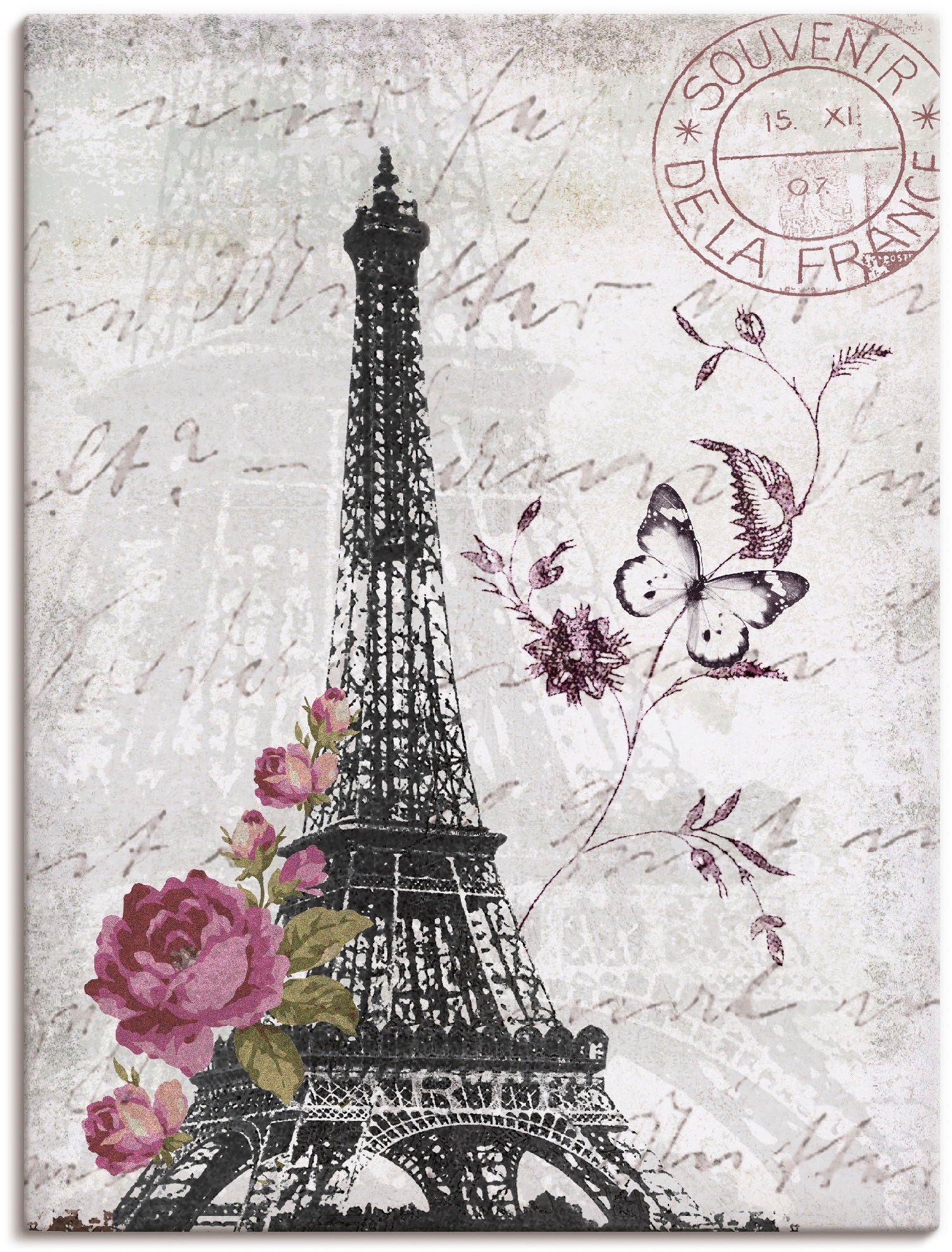 Artland Artprint Eiffelturm Grafik in vele afmetingen & productsoorten - artprint van aluminium / artprint voor buiten, artprint op linnen, poster, muursticker / wandfolie ook gesc