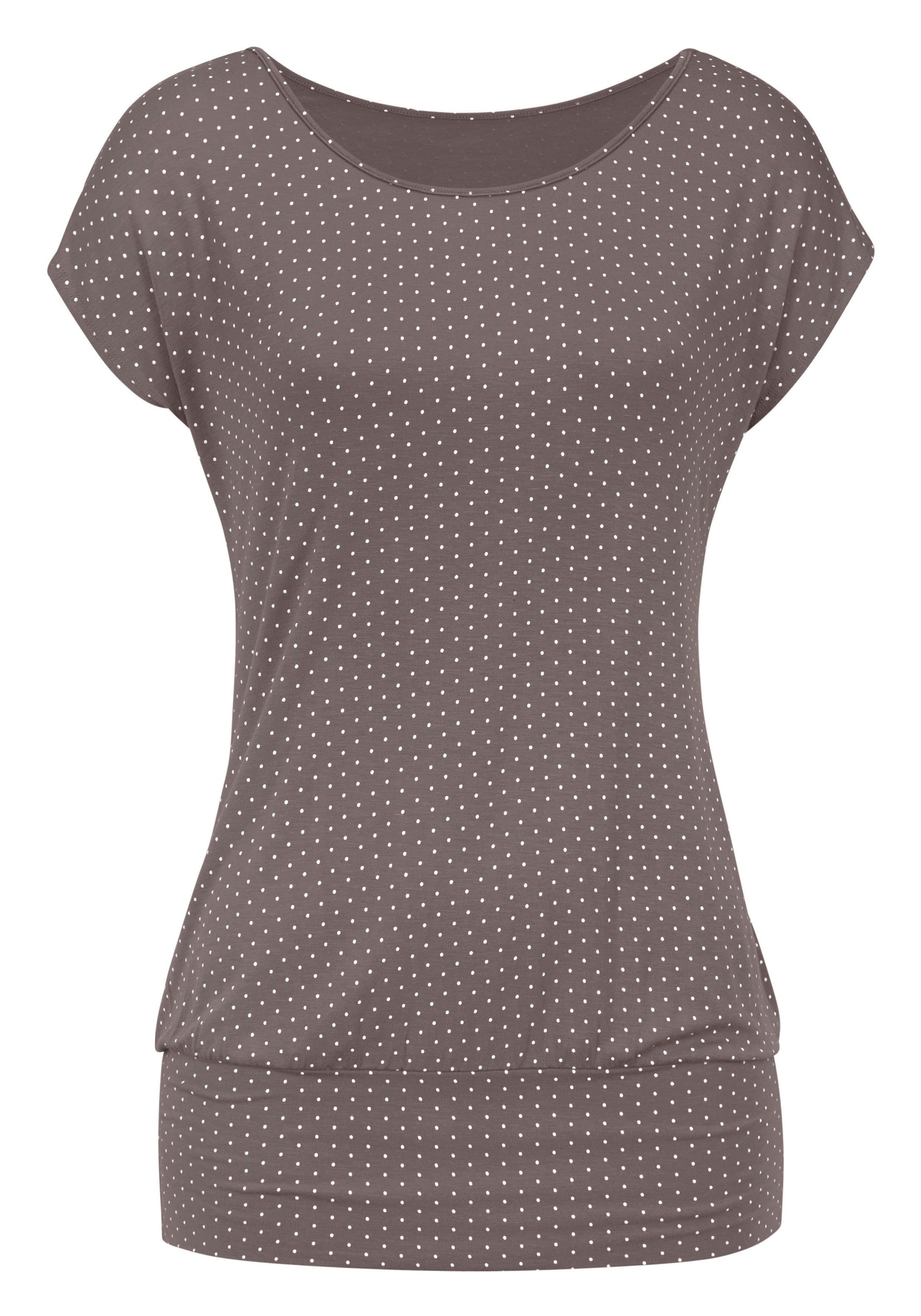 Lascana Lang shirt Met brede tailleband van zachte viscose-stretch