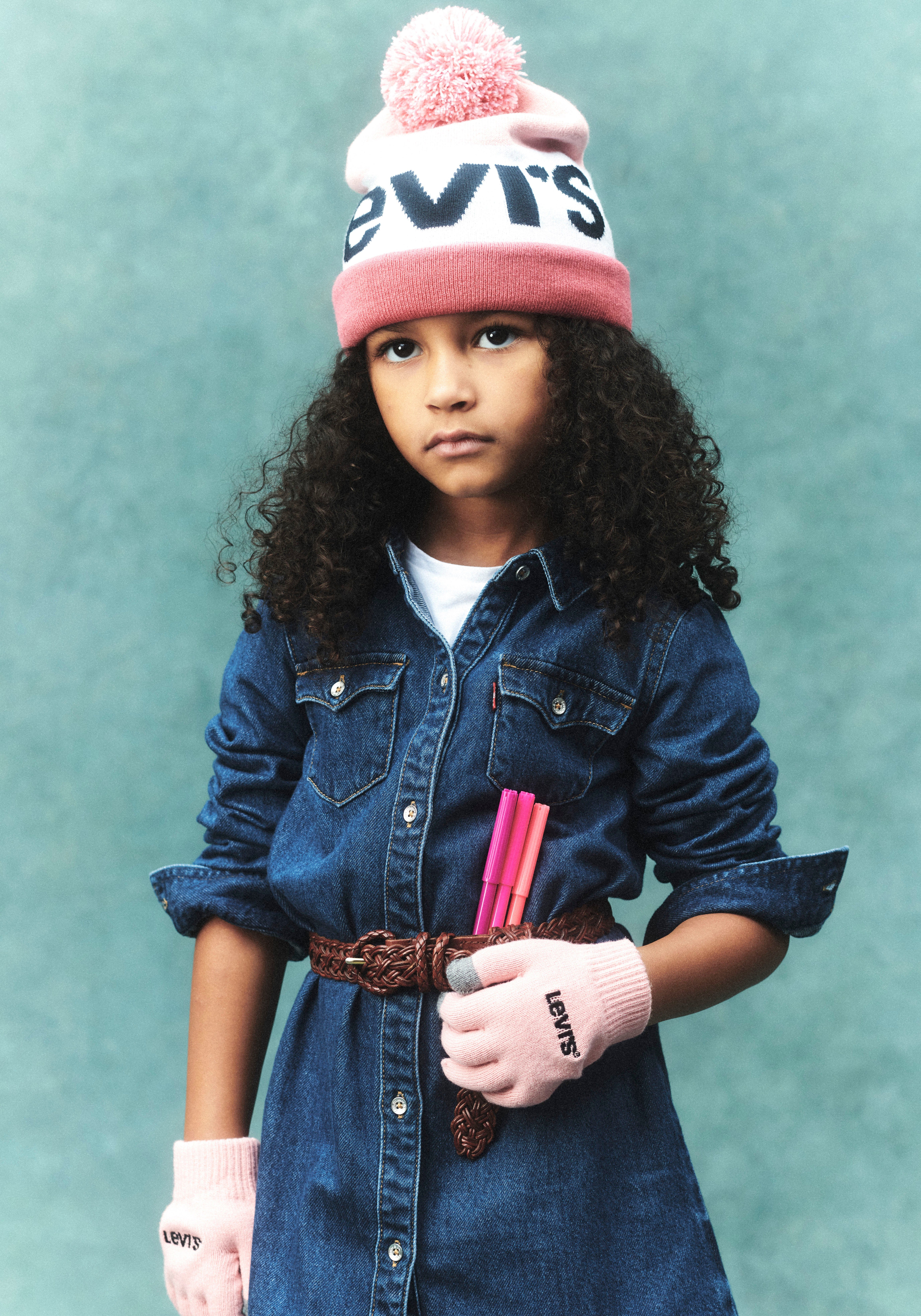 Levi's Kidswear Shirtjurk met strikband in de taille voor meisjes