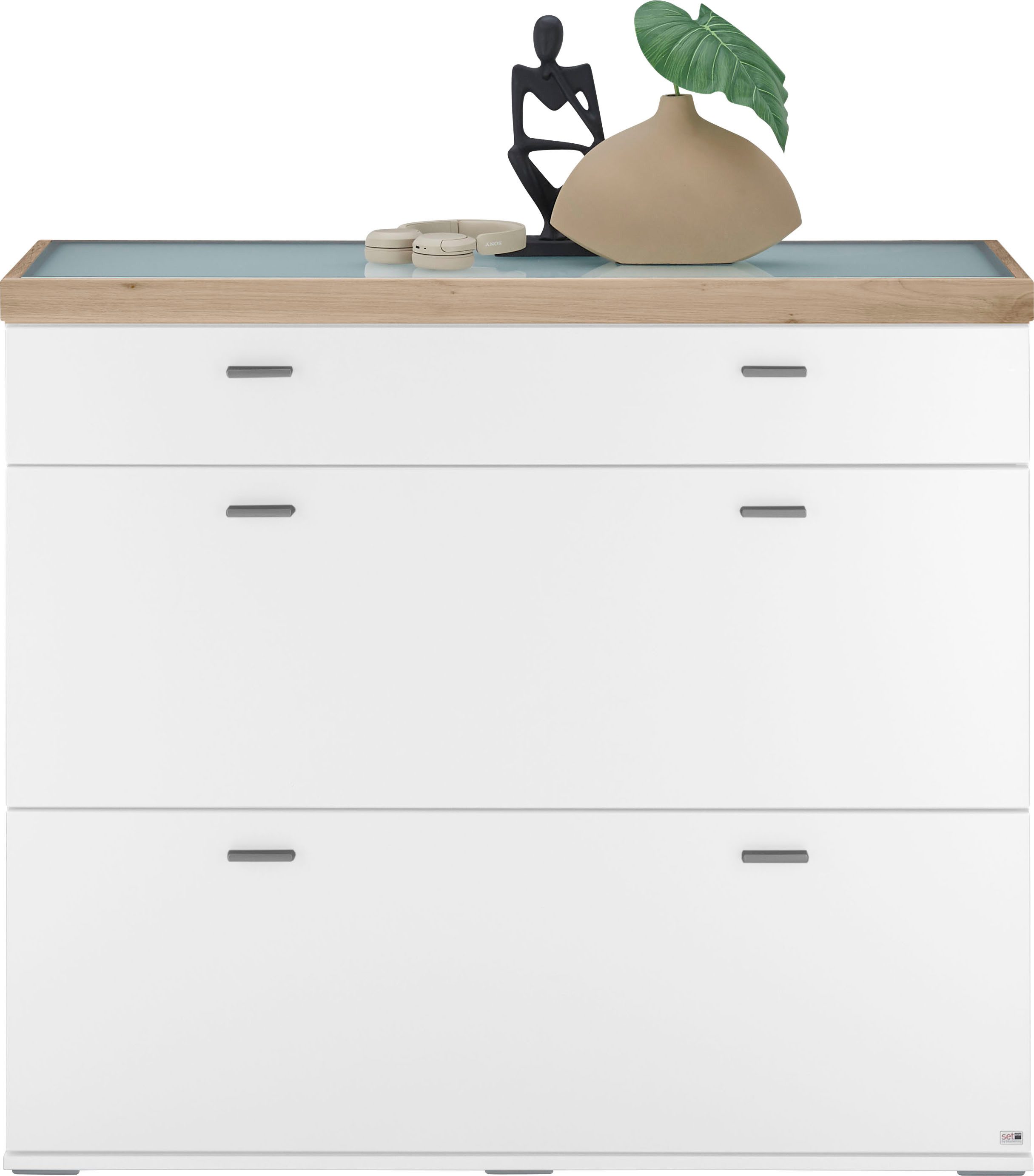 set one by Musterring Dressoir Lancaster Dielen inclusief led-verlichting, met deuren en lades, breedte 121 cm