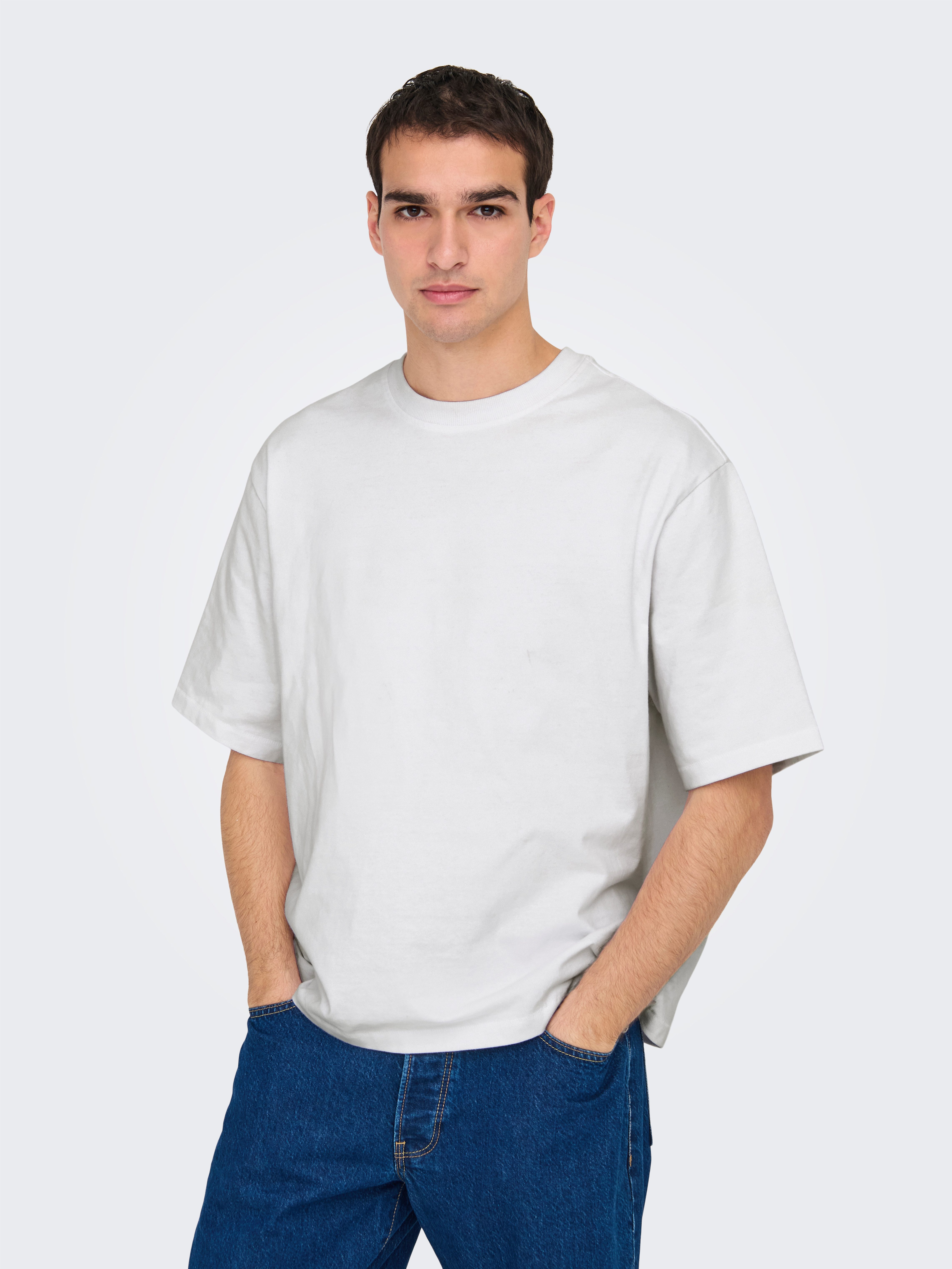 ONLY & SONS Shirt met ronde hals ONSMILLENIUM OVZ SS TEE NOOS