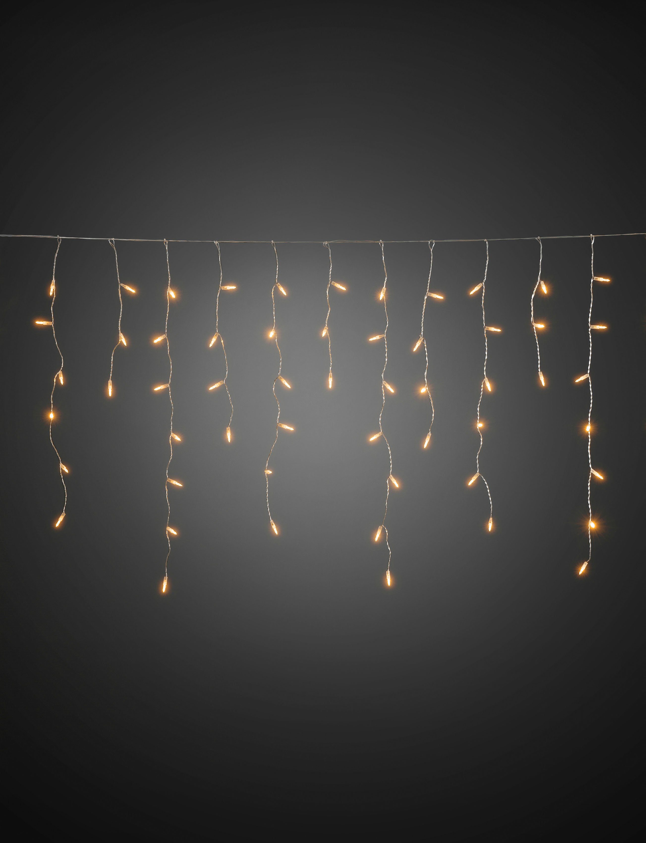 KONSTSMIDE Led-lichtgordijn Kerstversiering buiten Led ijsregen lichtgordijn, 96 amberkleurige dioden (1 stuk)