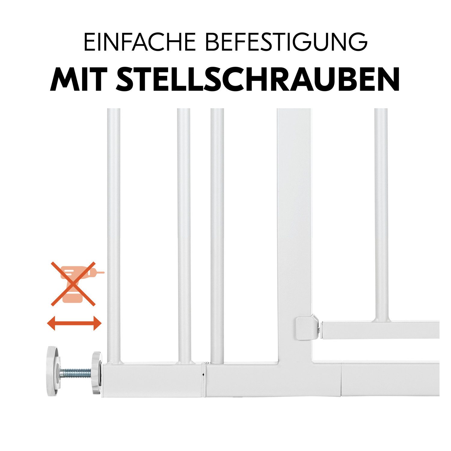 Hauck Traphek Open N Stop 2 set inclusief verlenging 9 cm, wit