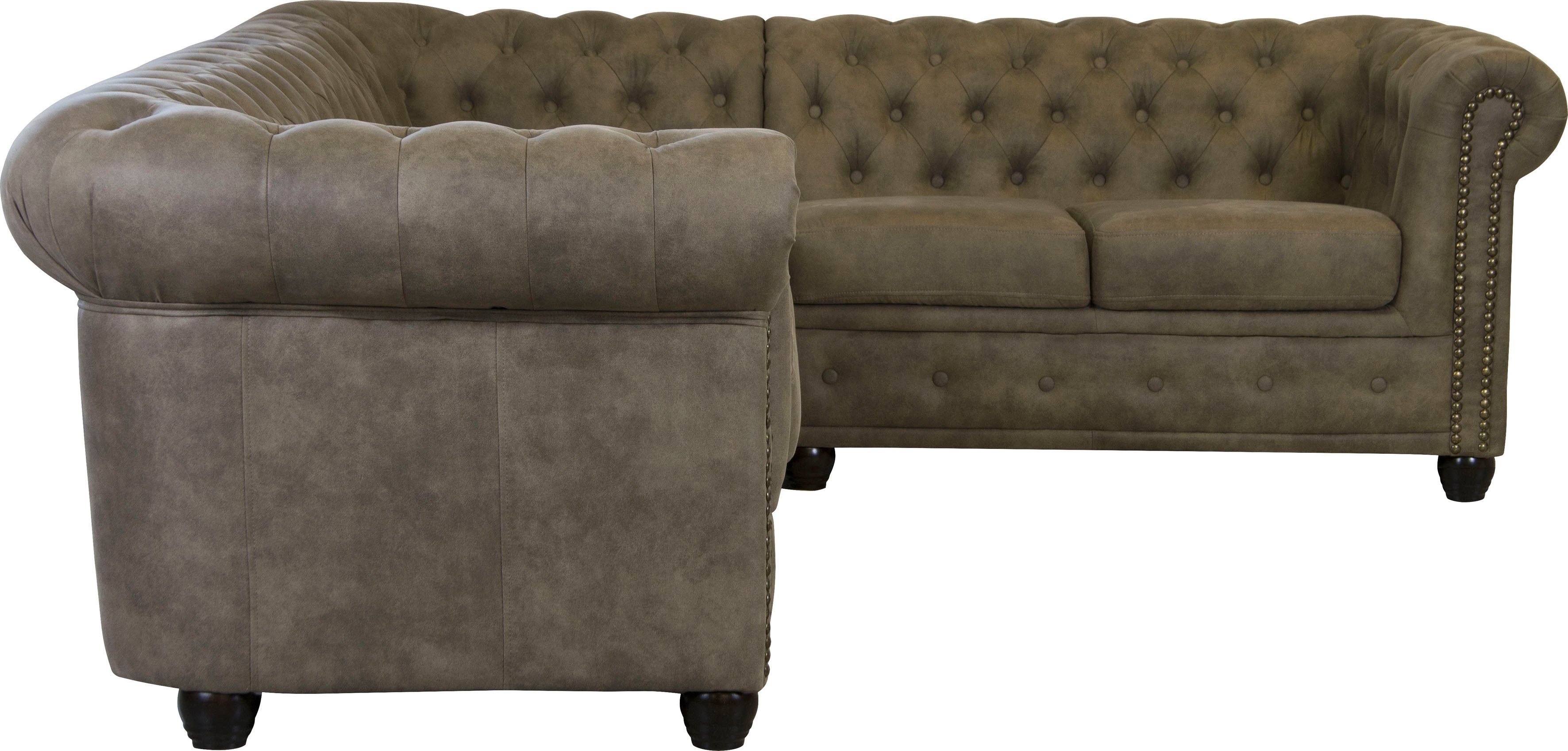 Home affaire Chesterfield-bank Rysum L-vorm Chesterfield-look, lange zijde links of rechts