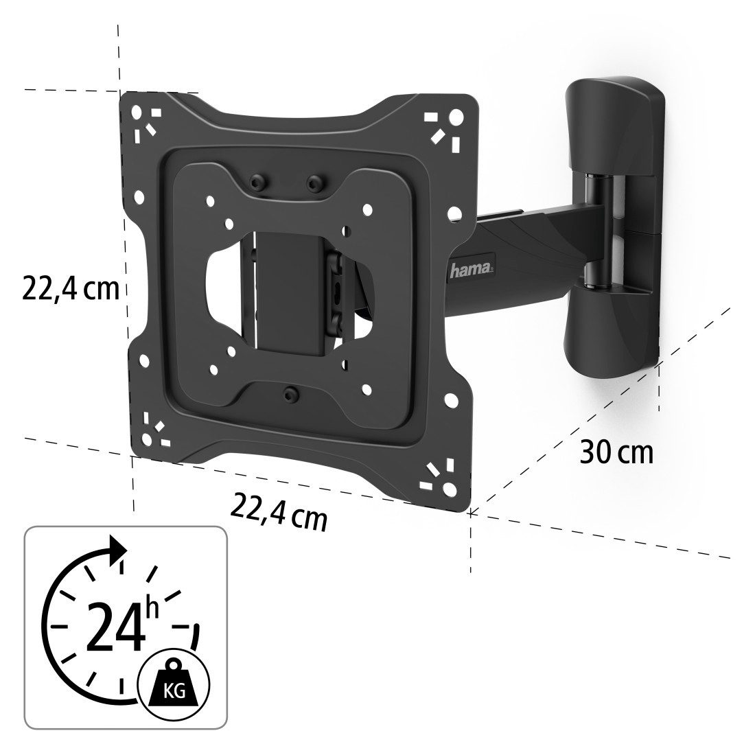 Hama Tv-wandhouder Wandbeugel (draaibaar, kantelbaar, 19"-48", VESA 200x200)