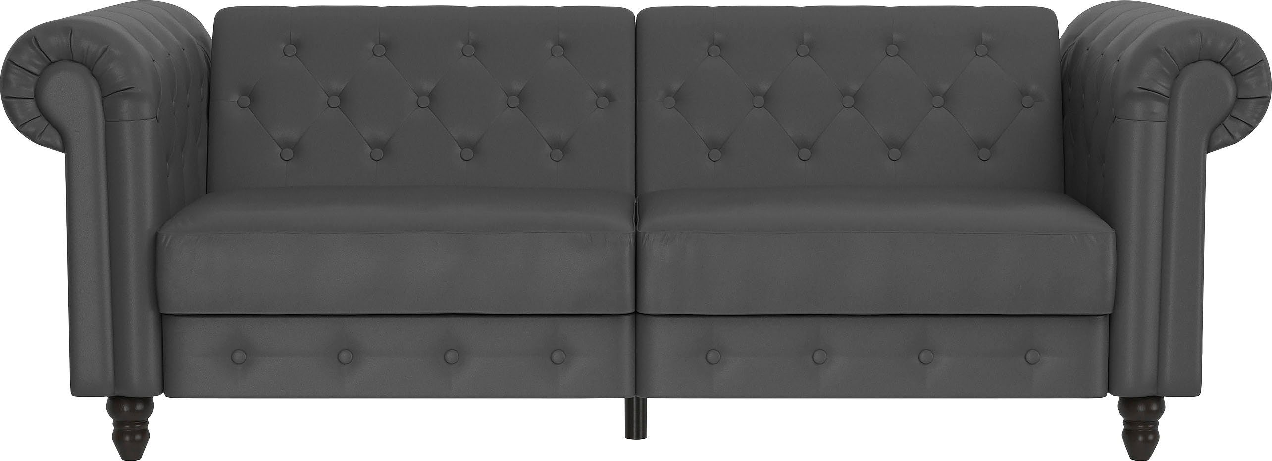 Dorel Home 3-zitsbank Felix, slaapbank 236 cm(ligoppervlak 108 x 190 cm), rugleuning 3-voudig verstelbaar, velours, kunstleer, luxe vintage microvezel