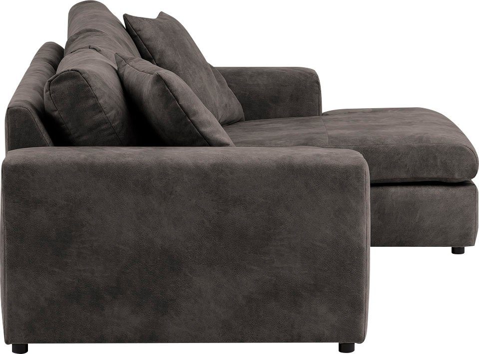 andas Hoekbank SLEETLAND XXL van fluweel of in vintage leer-look, L-model,