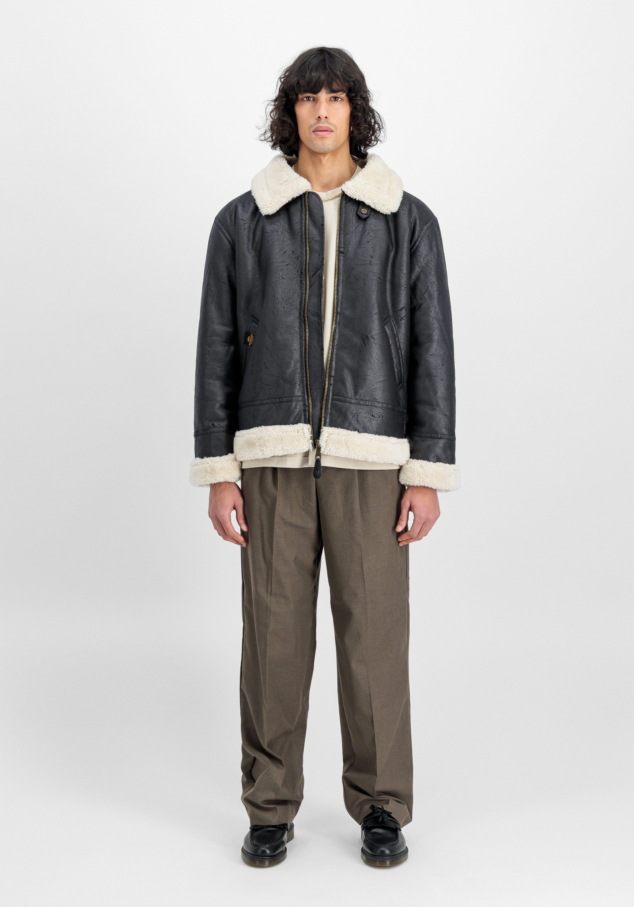 Alpha Industries Leren jack Alpha Industries Men - Bomber Jackets B-3 Faux Leather