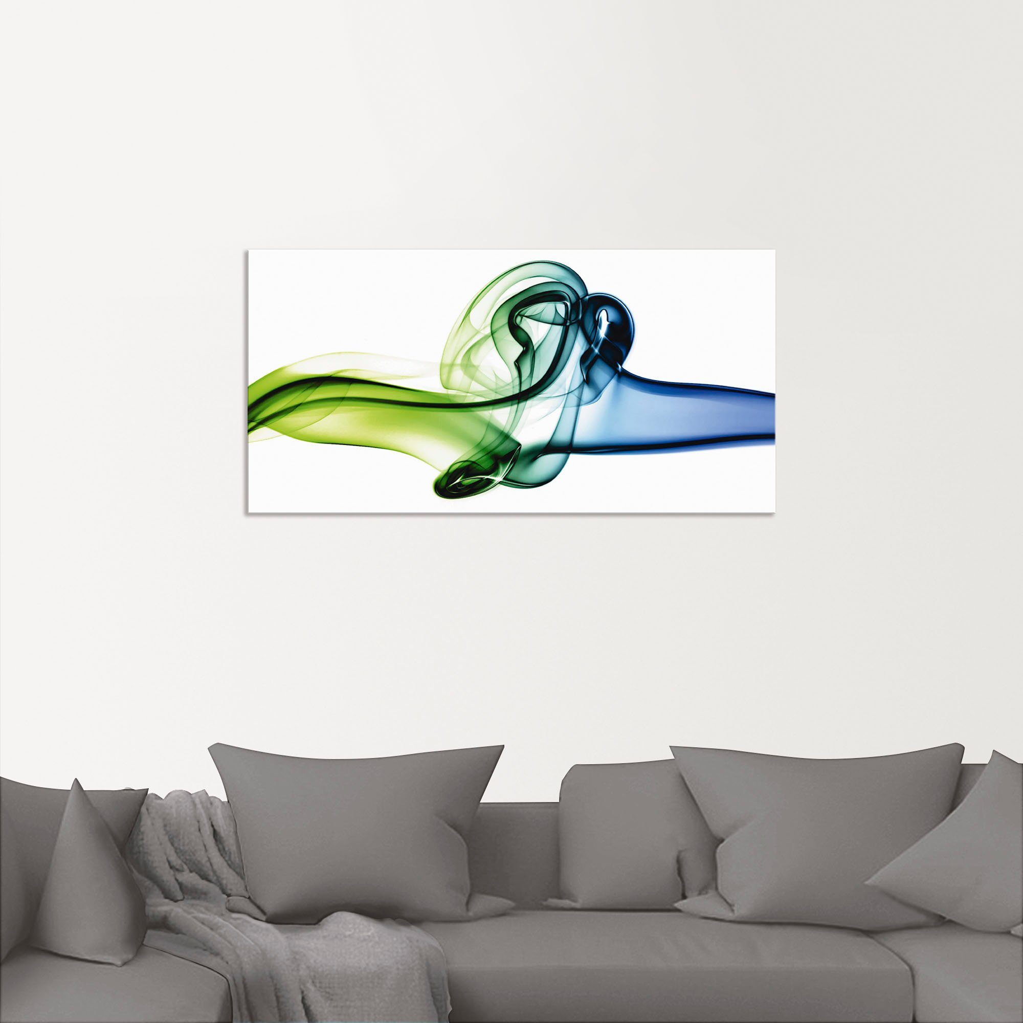 Artland Artprint Botsing van blauw en groen als artprint van aluminium, artprint op linnen, muursticker, verschillende maten