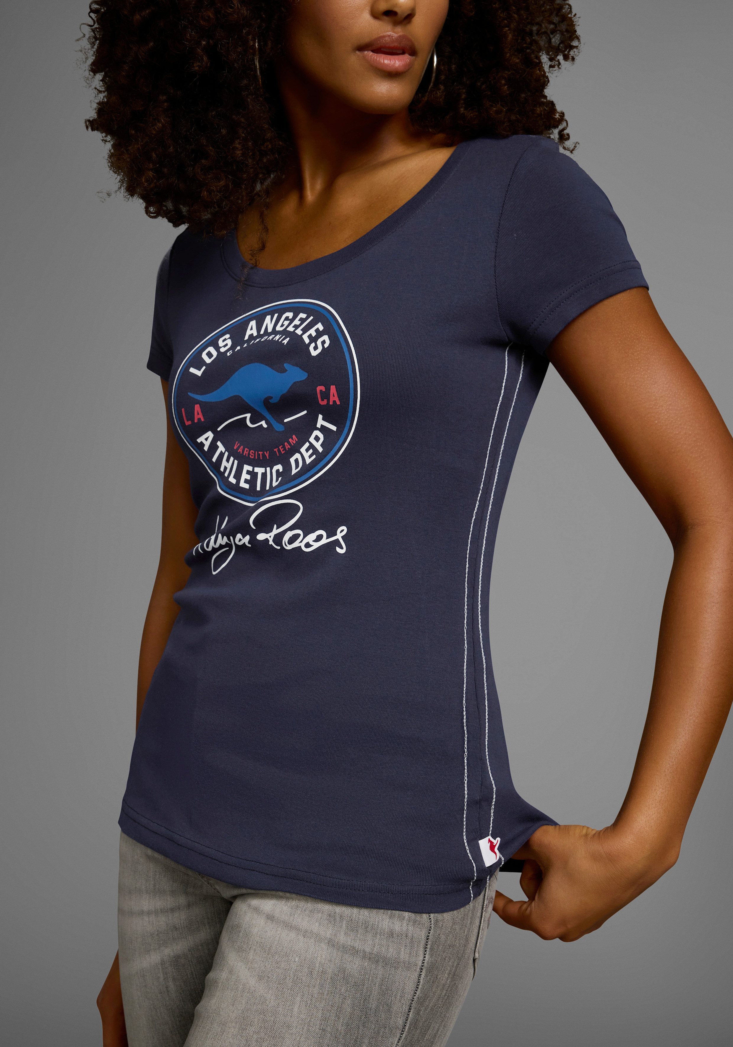 KangaROOS T-shirt Korte mouwen, zeer figuurvolgend, in vintage-ontwerp, ronde hals