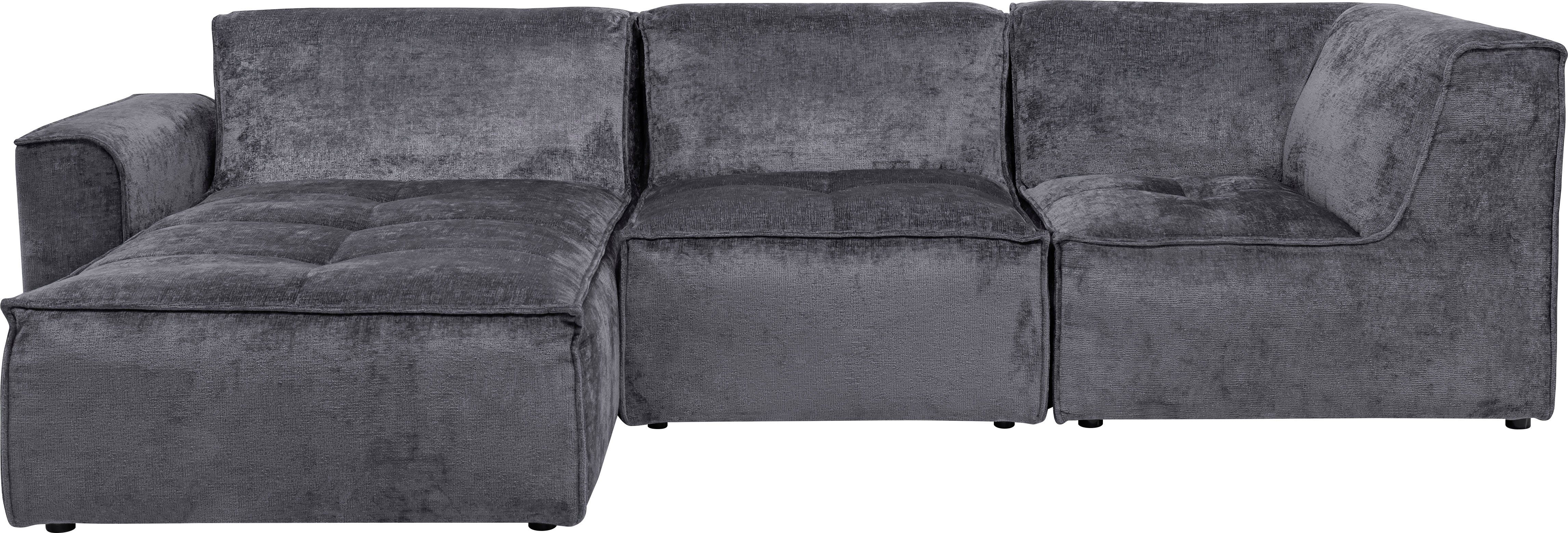 RAUM.ID Hoekbank Monolid L-vorm Afzonderlijke module voor combinatie op maat, bekleding in teddy-look (4-delig)