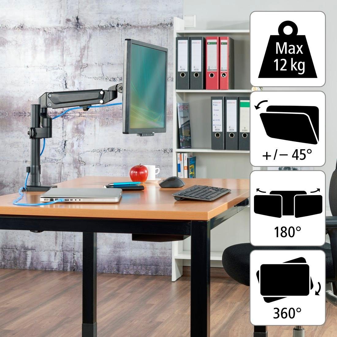 Hama Monitorhouder Beeldschermhouder, in hoogte verstelbaar met gasveer, 13-35' monitorarm