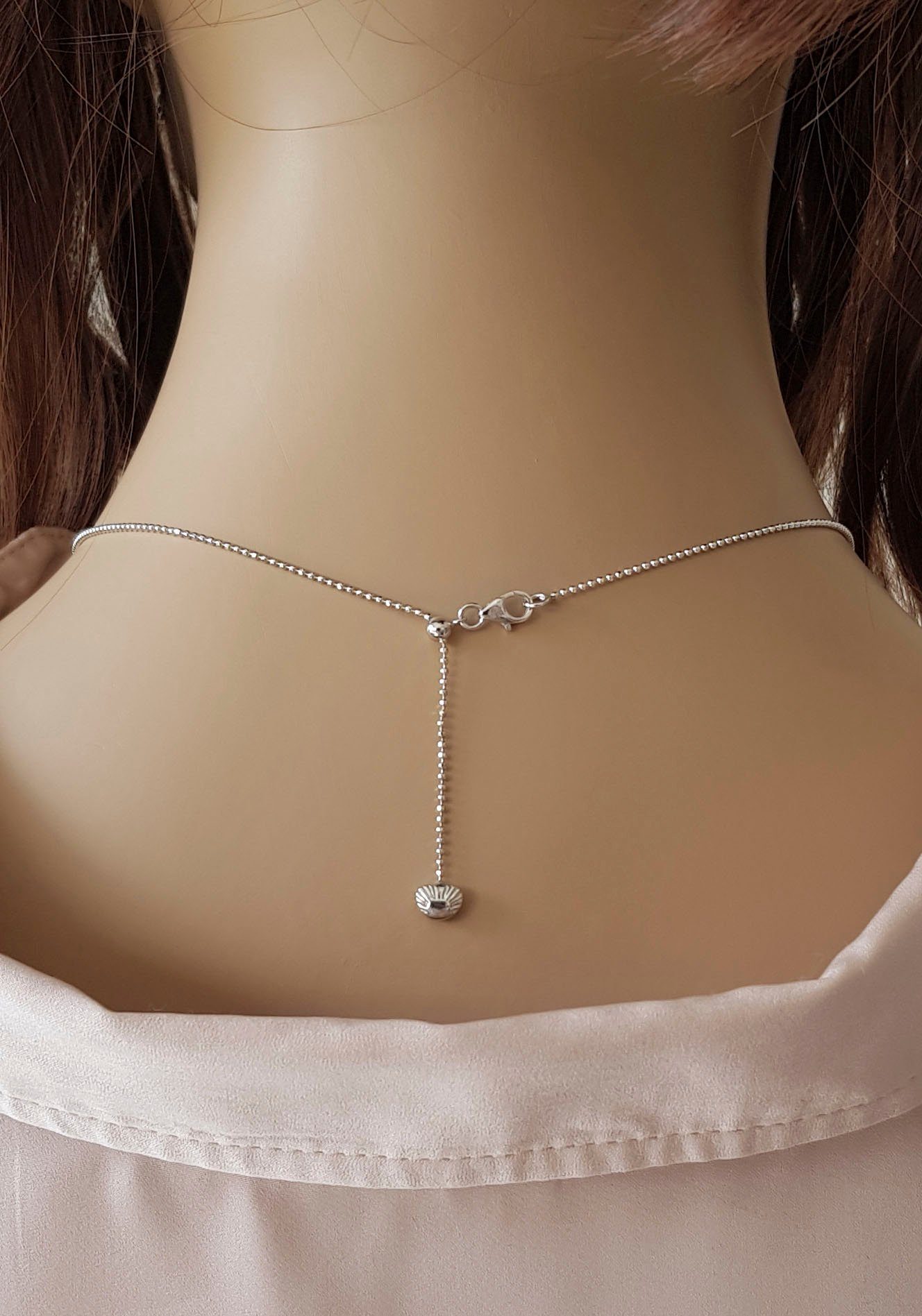 Adriana Ketting met hanger San Remo, S2 Made in Germany - met een zirkoon (synth.) - met zoetwater-cultivéparel