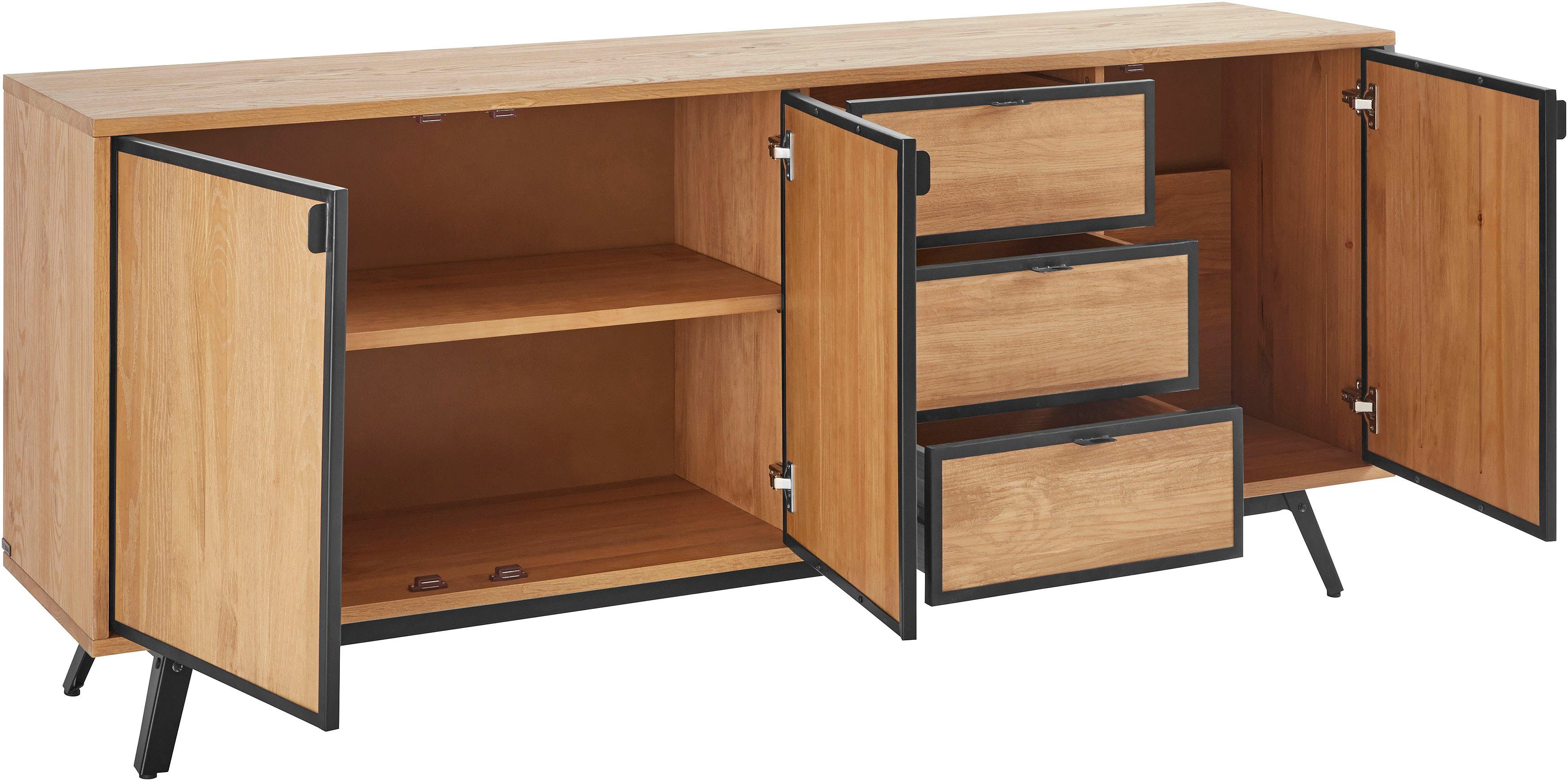 INOSIGN Dressoir Malu Commode met magnetvergrendeling op de deuren, van massief grenenhout
