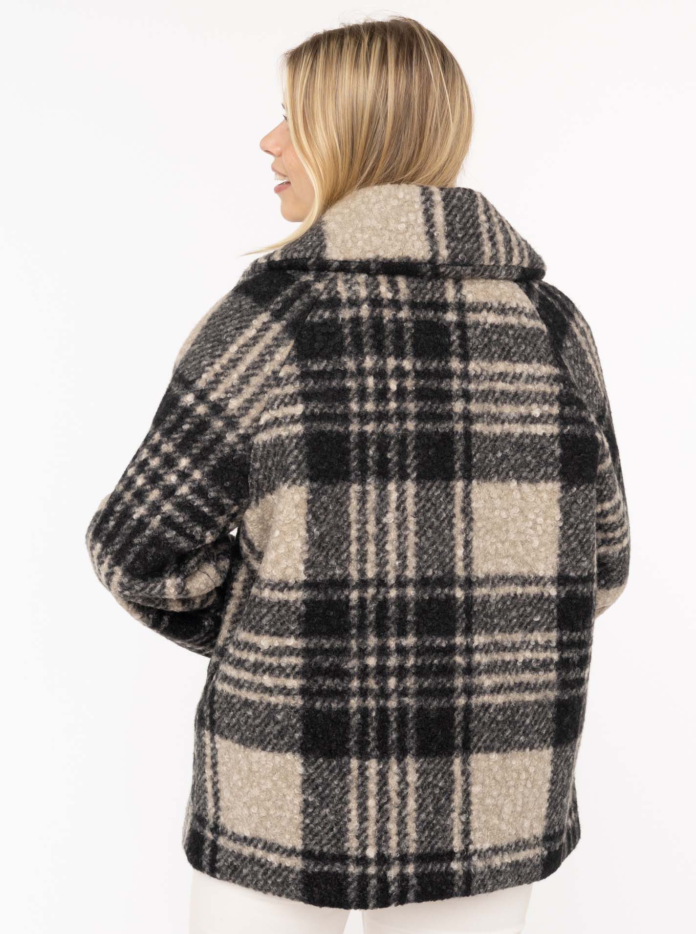Zwillingsherz Winterjack Geruit Reverskraag, ruitpatroon, verwarmend