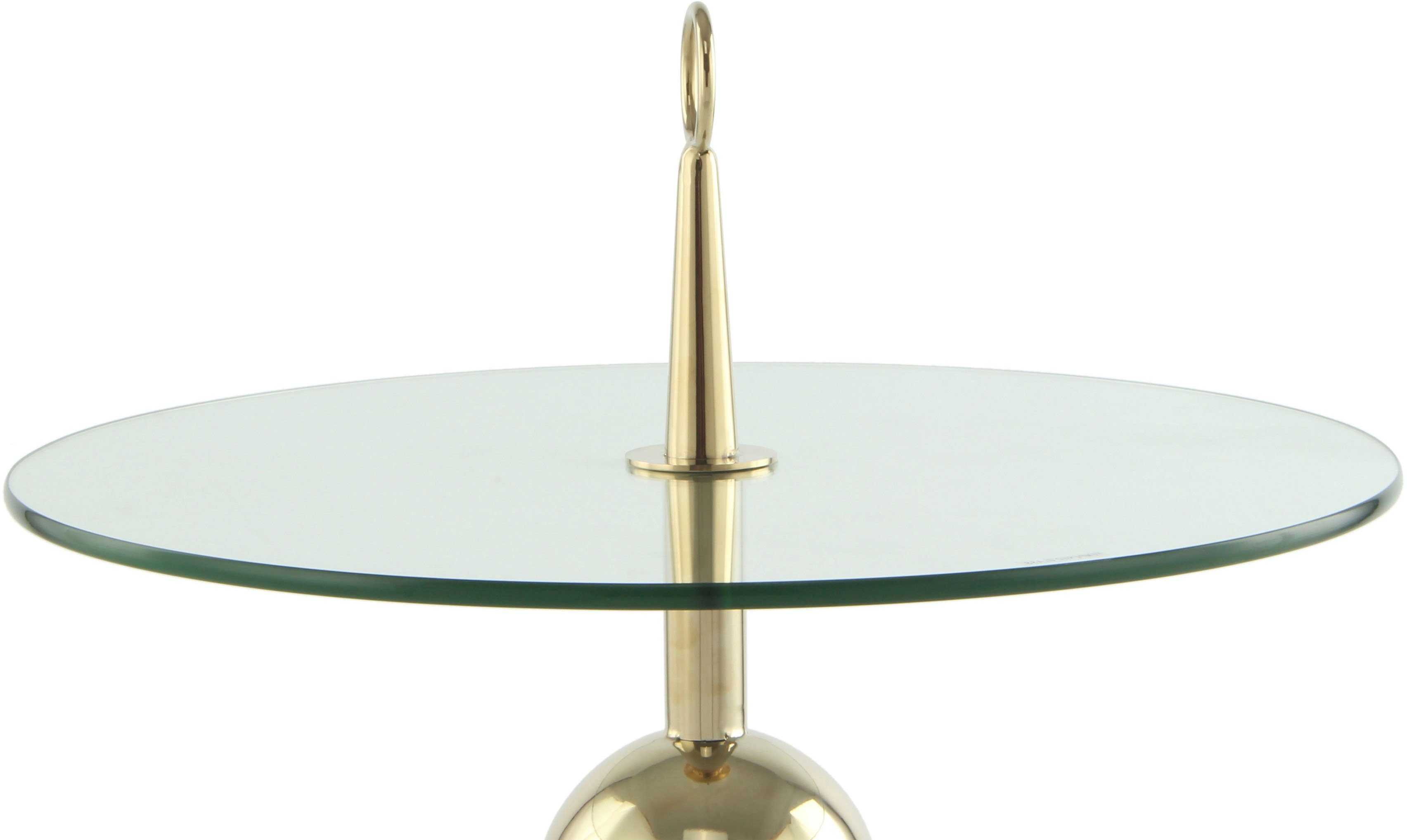 Kayoom Bijzettafel Ontario 325, ronde glasplaat van veiligheidsglas, 100% roestvrij staal (1 stuk)