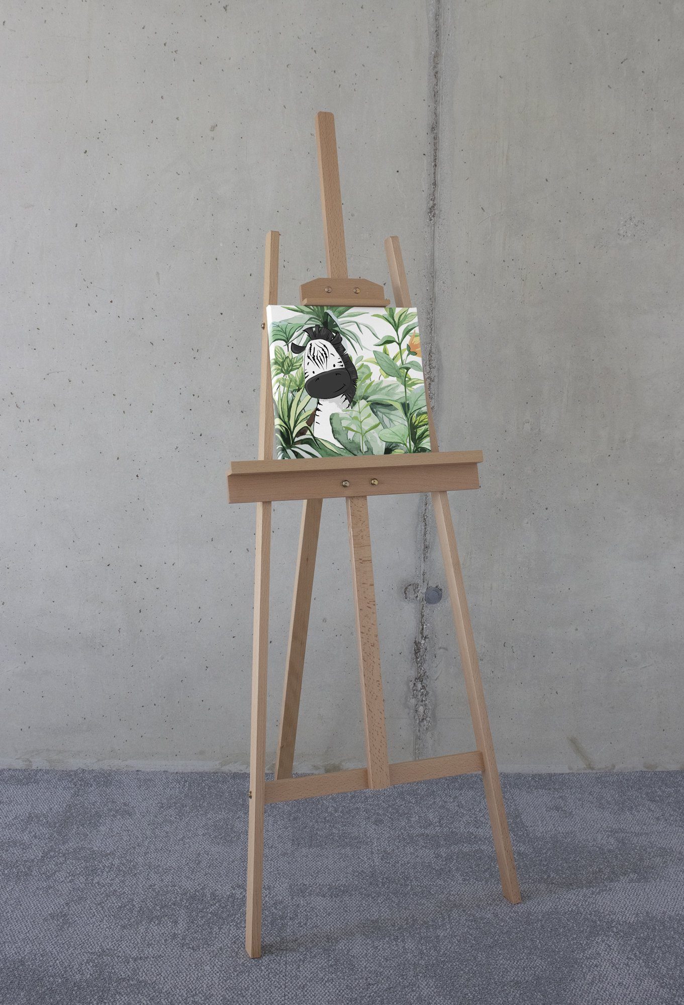 Komar Artprint op linnen Lost Zebra - Afmeting 30 x 30 cm (1 stuk)