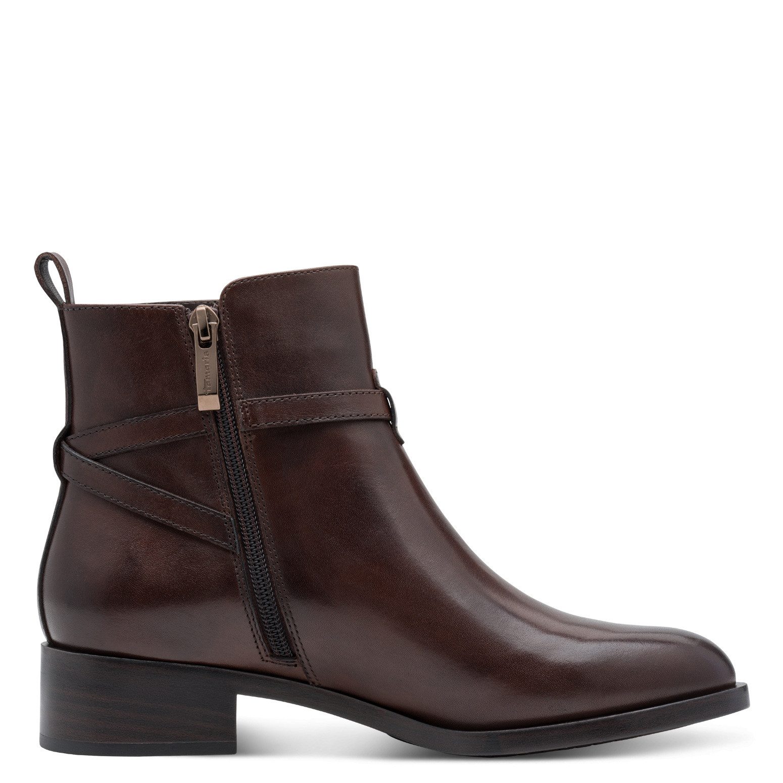 Tamaris Laarsjes blokhak, business schoen, ankleboots met t-logo decoratie