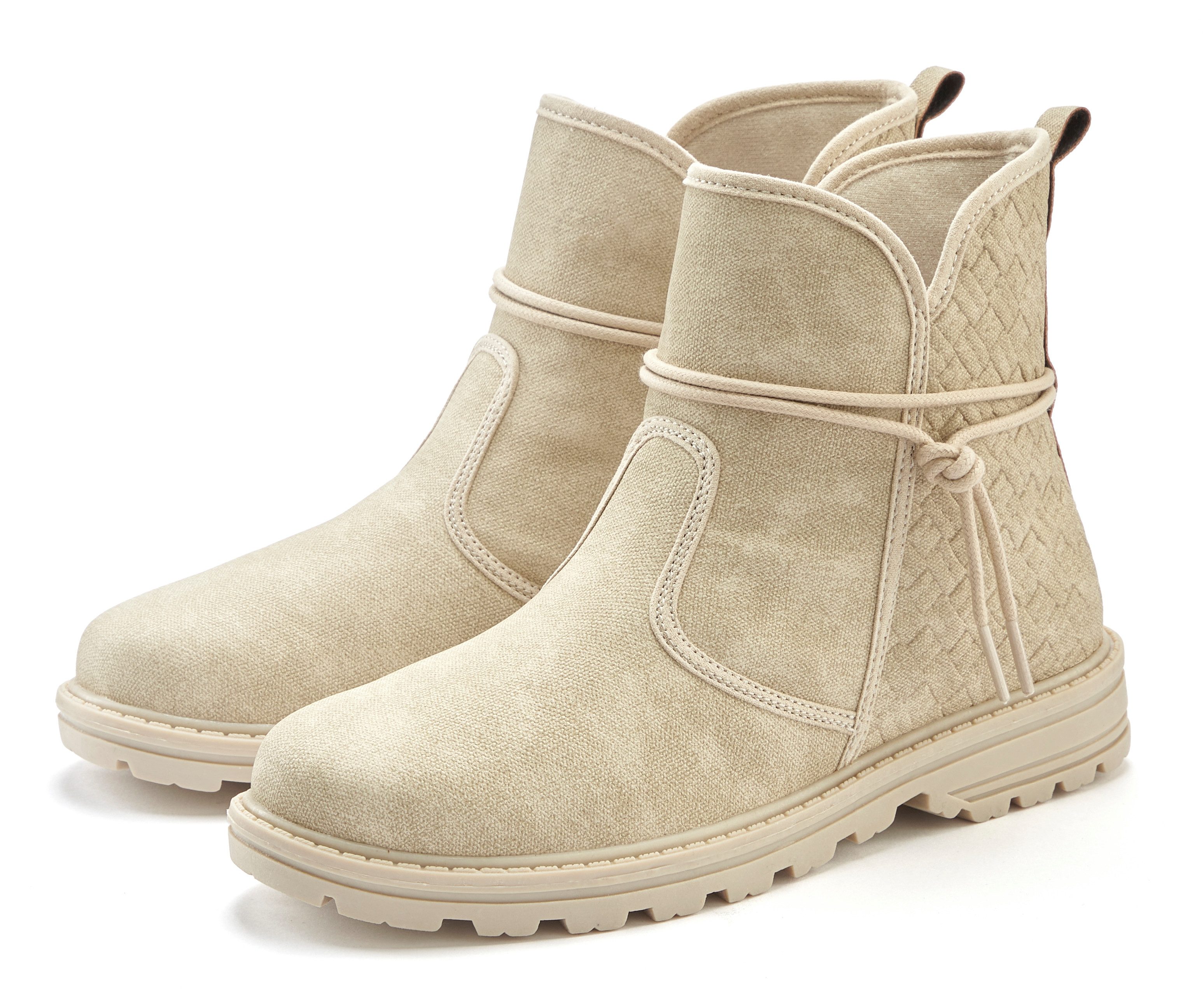 Vivance Laarsjes Boots, laarzen met verfijnde bindbanden vegan
