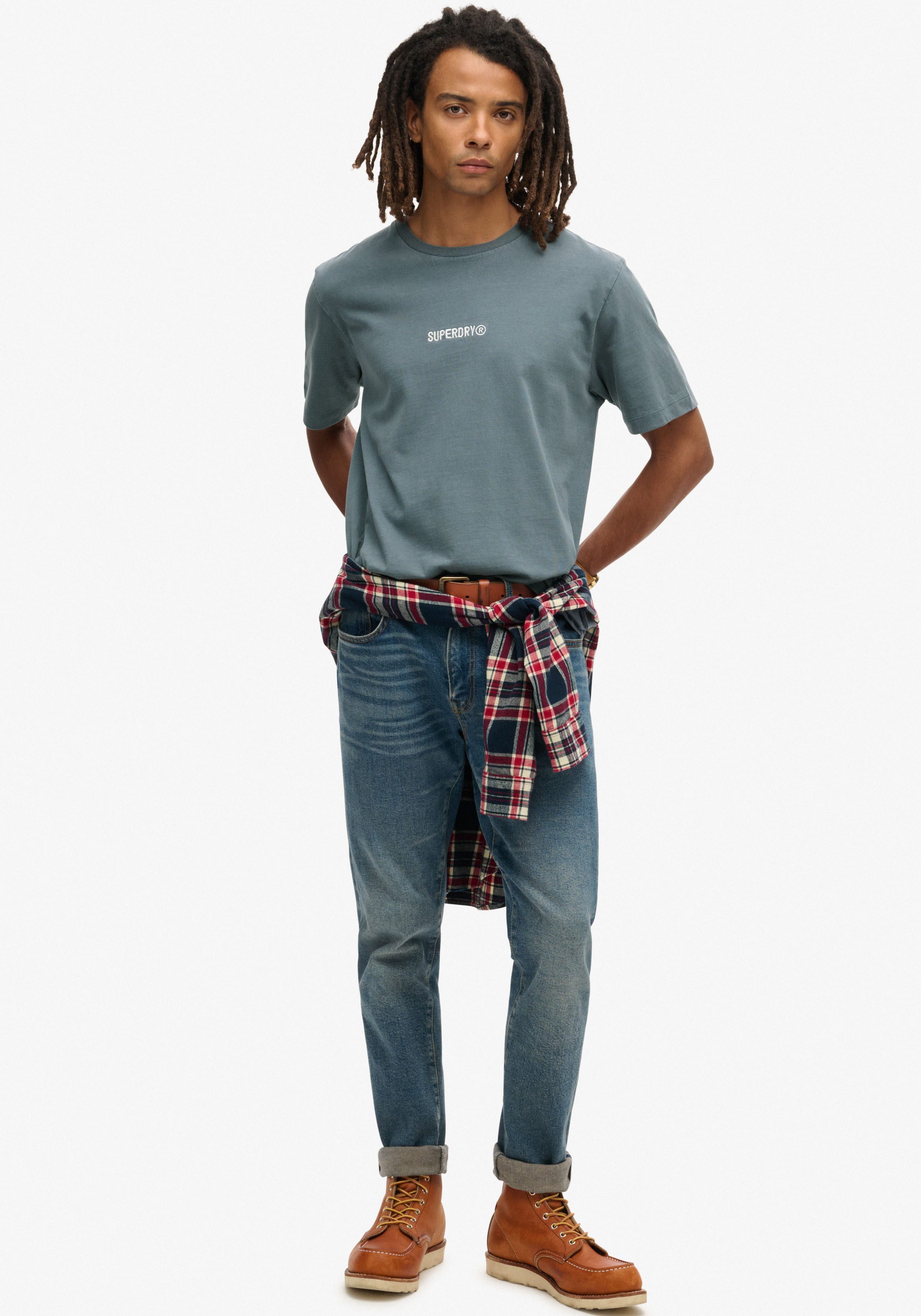 Superdry Shirt met ronde hals MICRO LOGO GRAPHIC LOOSE TEE